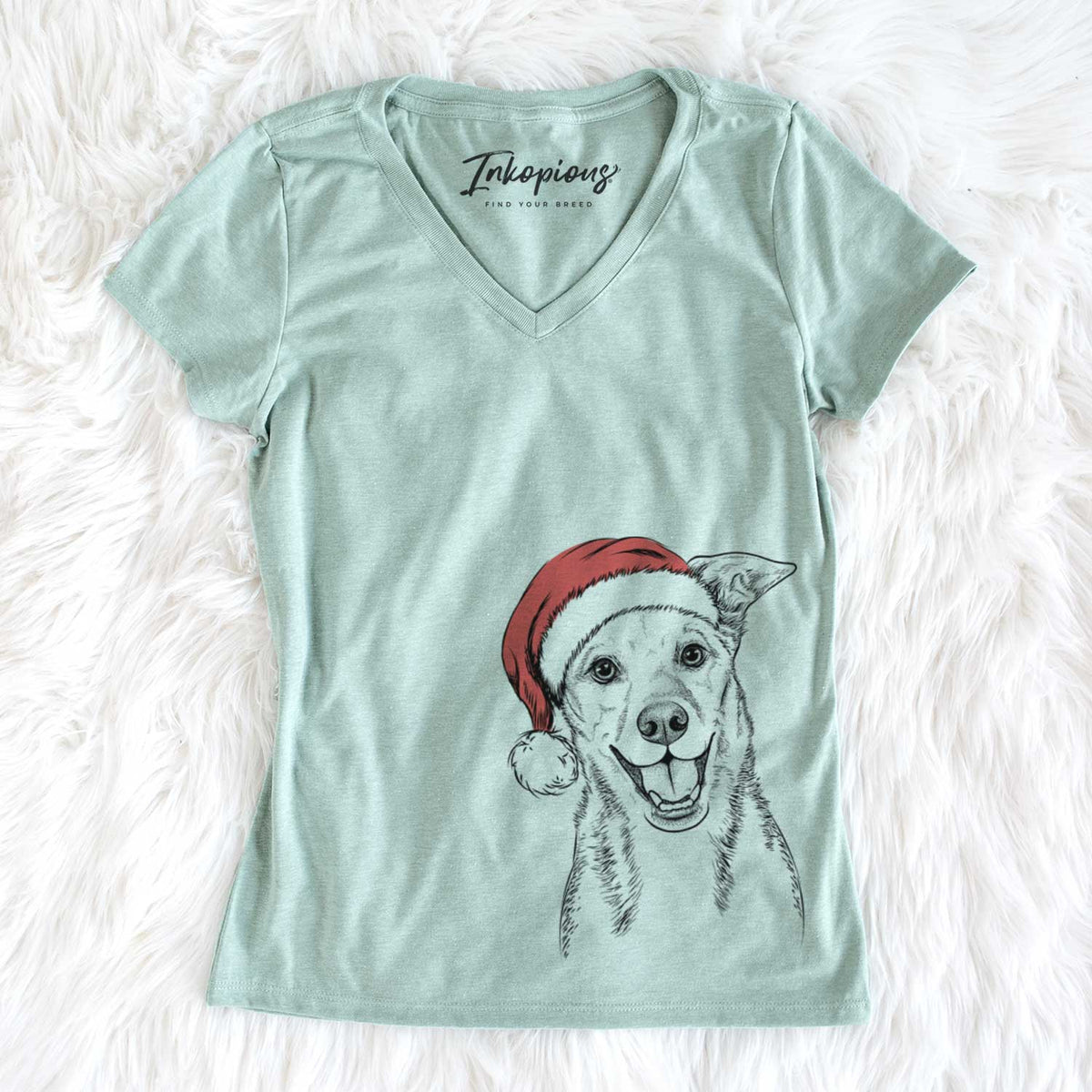 Santa Rocco the Mixed Breed - Women&#39;s V-neck Shirt