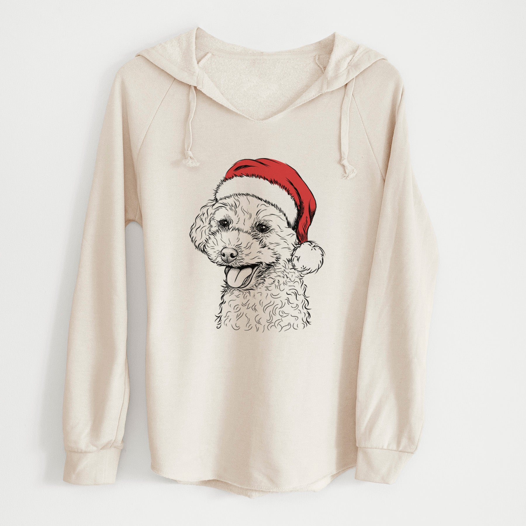 Santa Rocky the Teacup Poodle - Cali Wave Hooded Sweatshirt