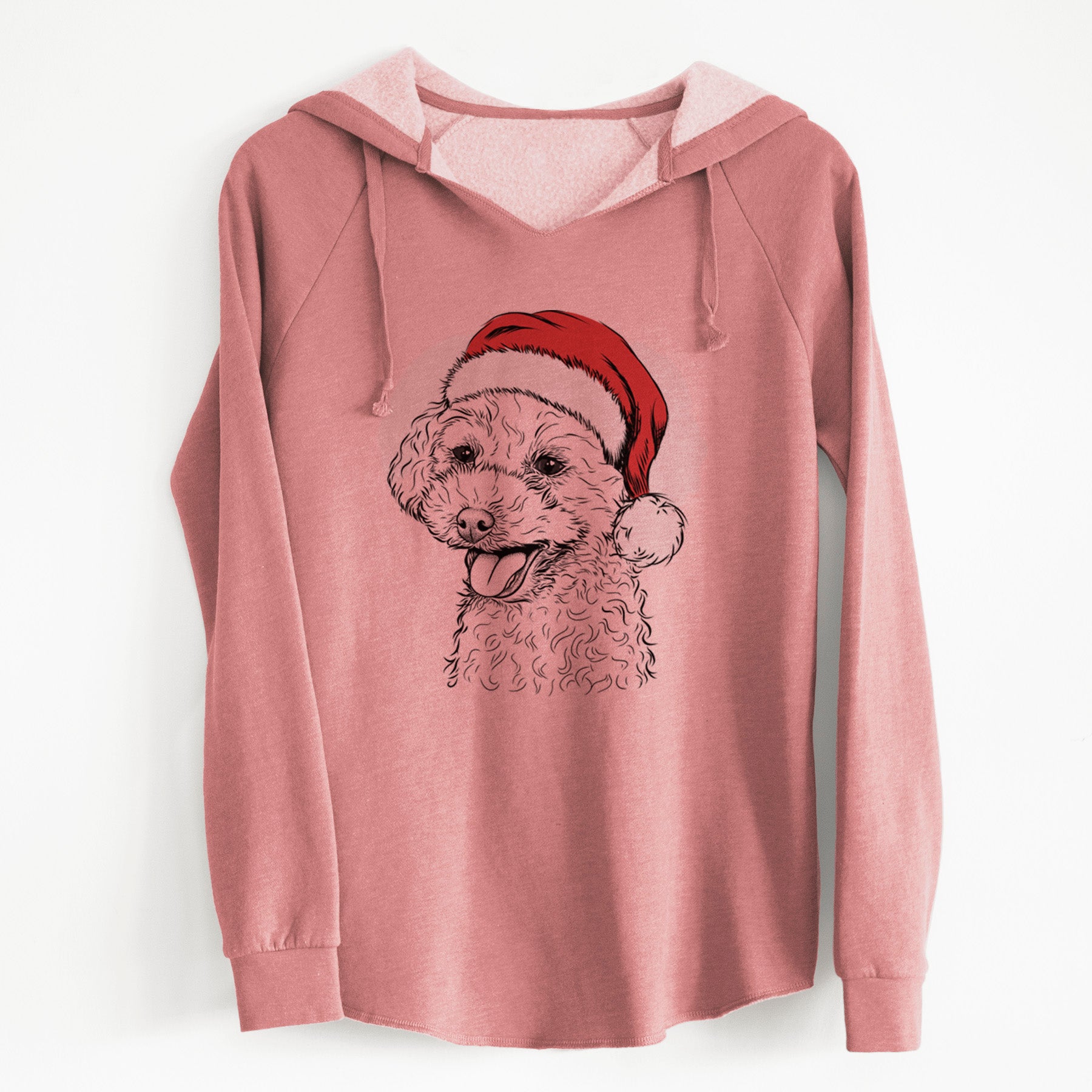 Santa Rocky the Teacup Poodle - Cali Wave Hooded Sweatshirt