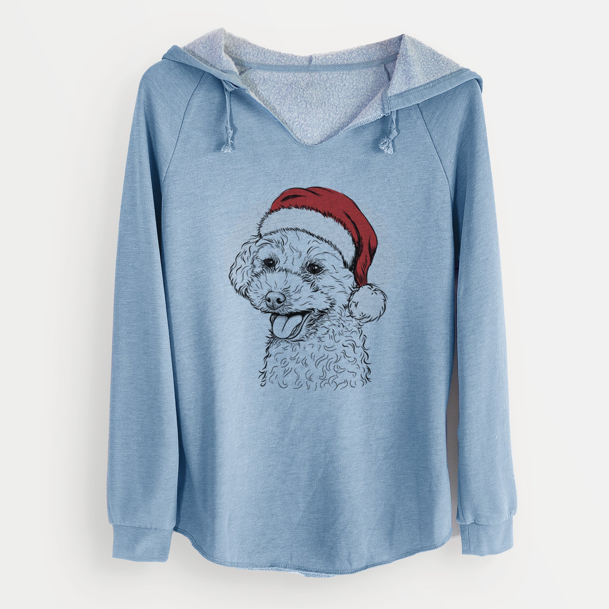 Santa Rocky the Teacup Poodle - Cali Wave Hooded Sweatshirt