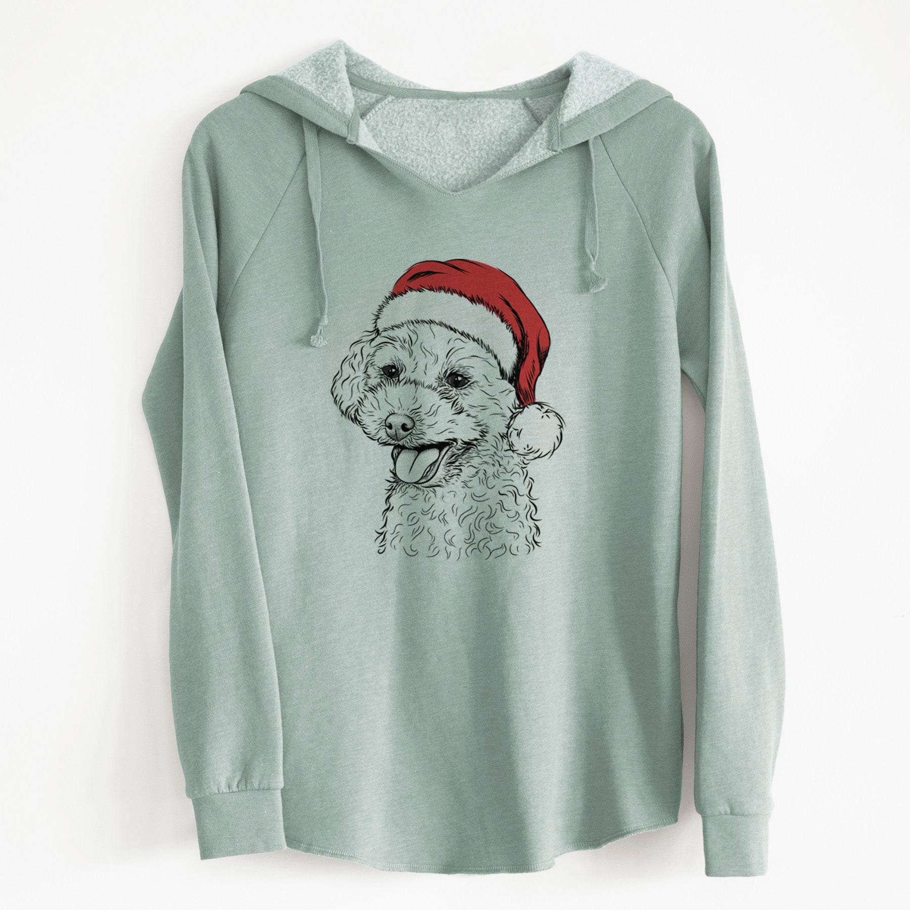 Santa Rocky the Teacup Poodle - Cali Wave Hooded Sweatshirt