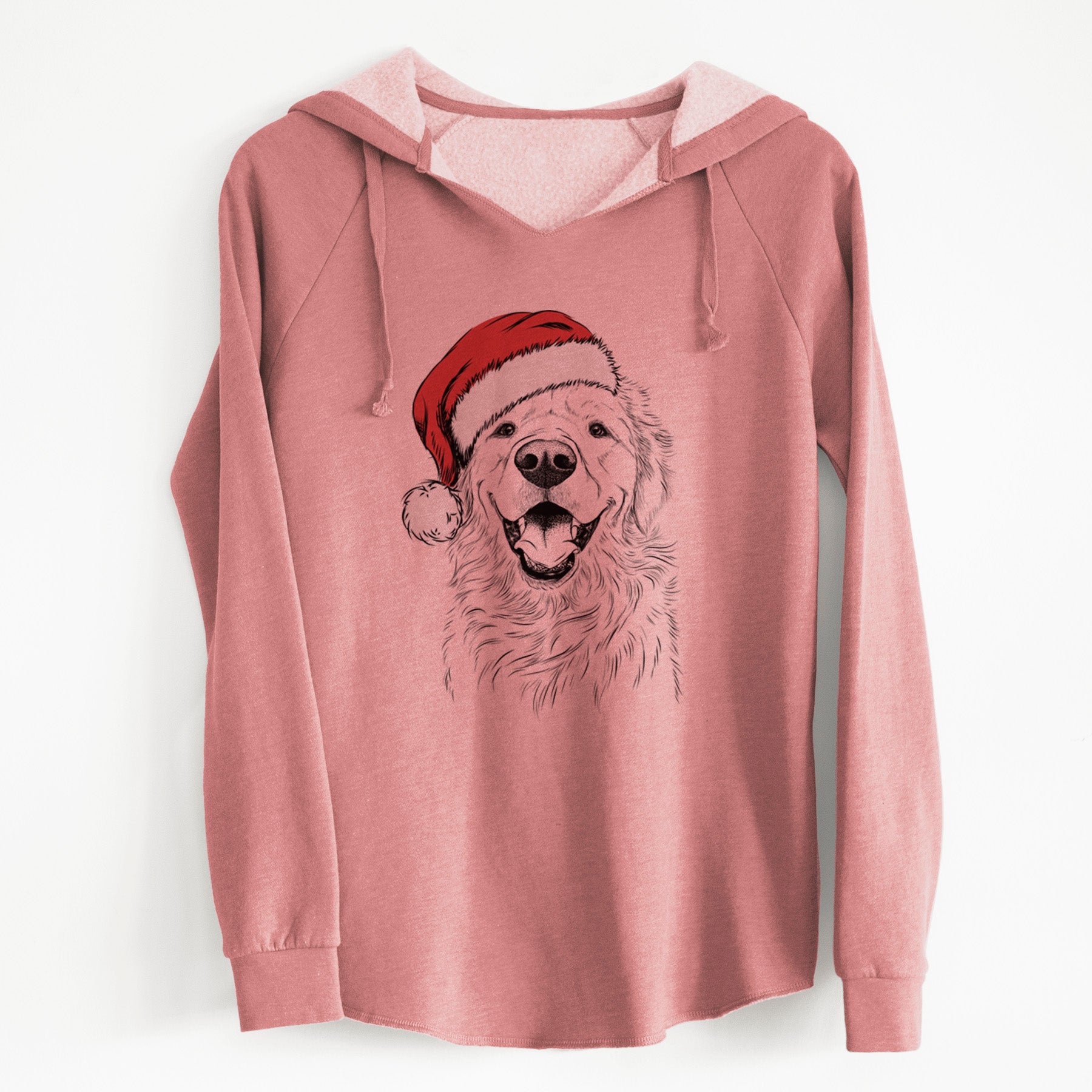 Santa Roger the Golden Retriever - Cali Wave Hooded Sweatshirt