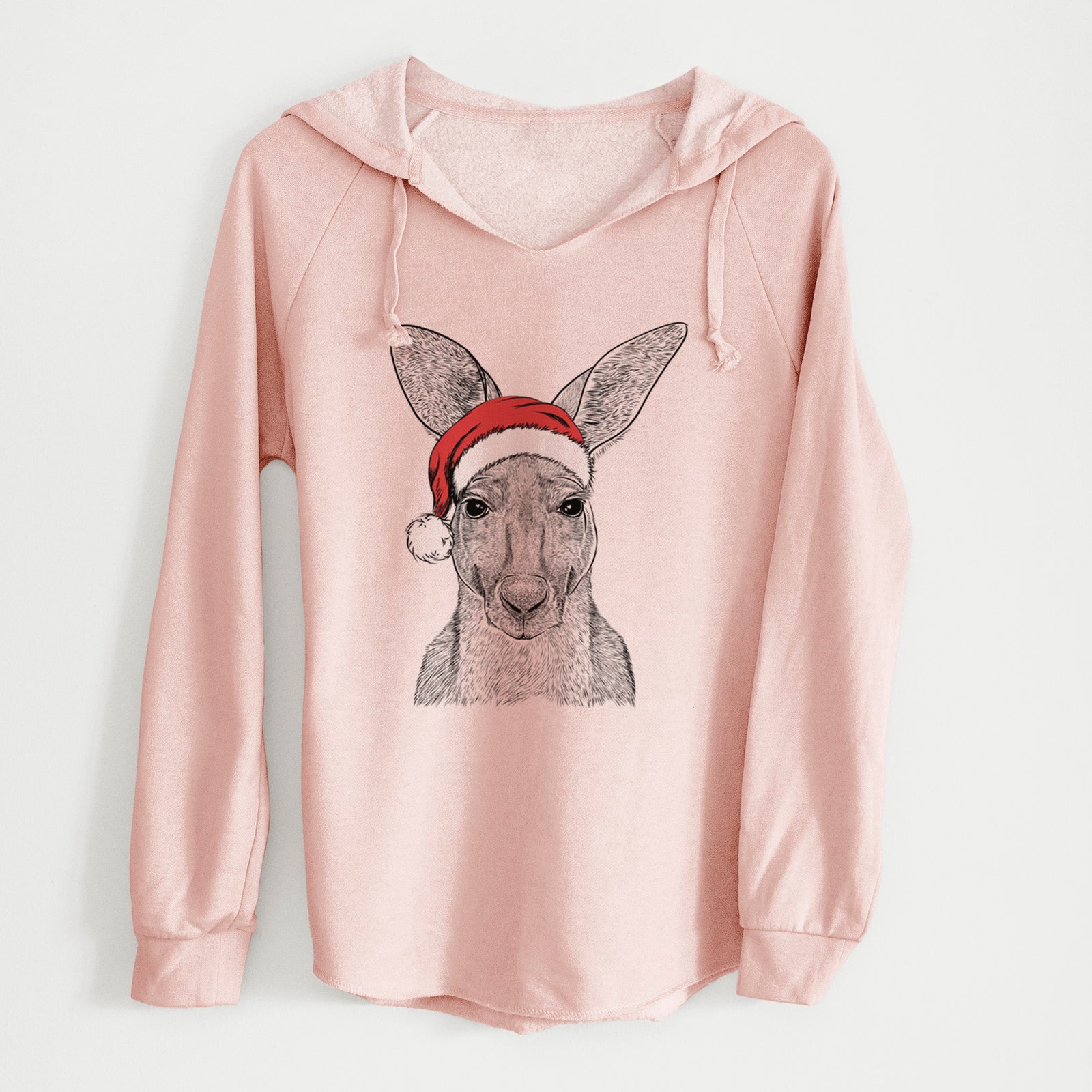 Santa Roger the Red Kangaroo - Cali Wave Hooded Sweatshirt