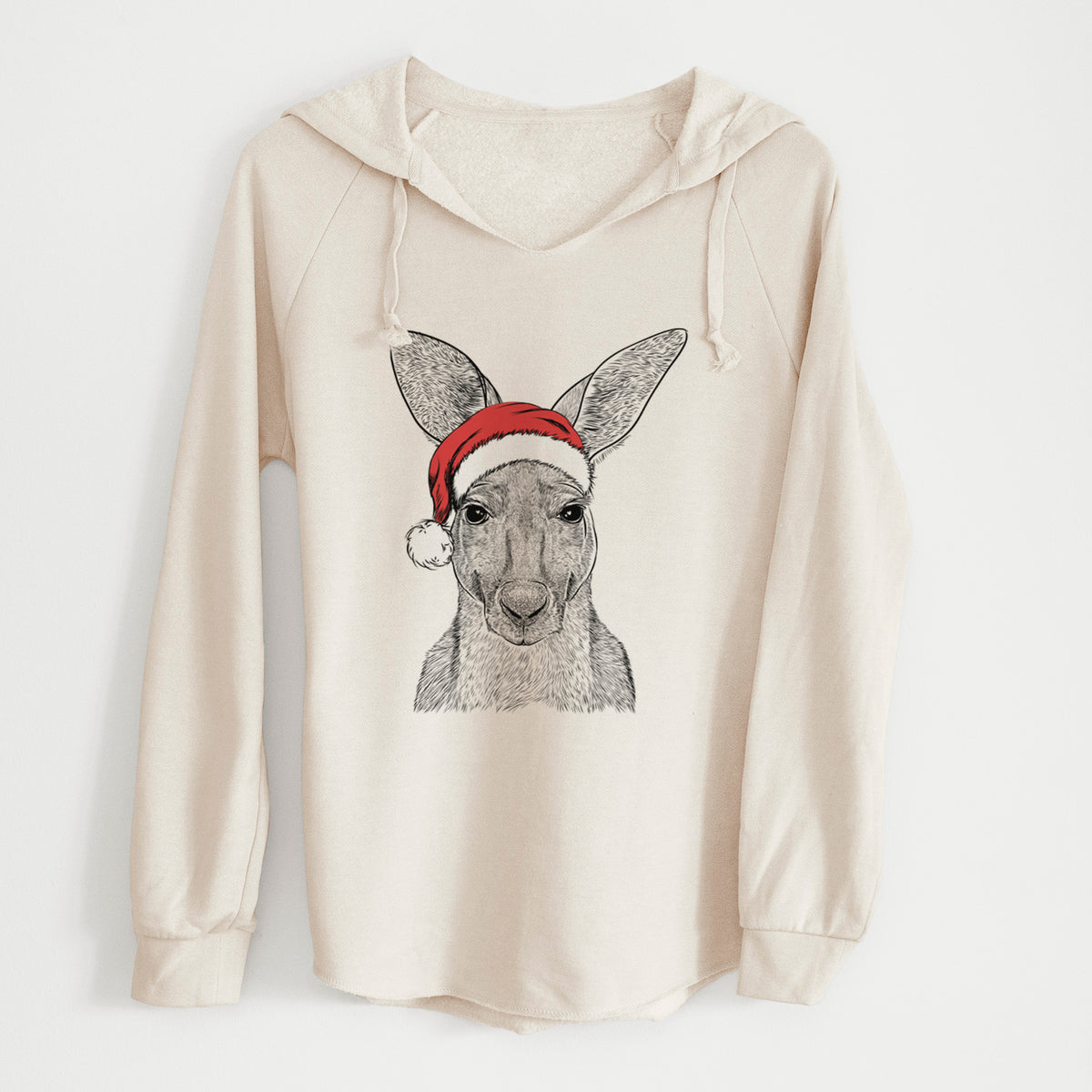 Santa Roger the Red Kangaroo - Cali Wave Hooded Sweatshirt