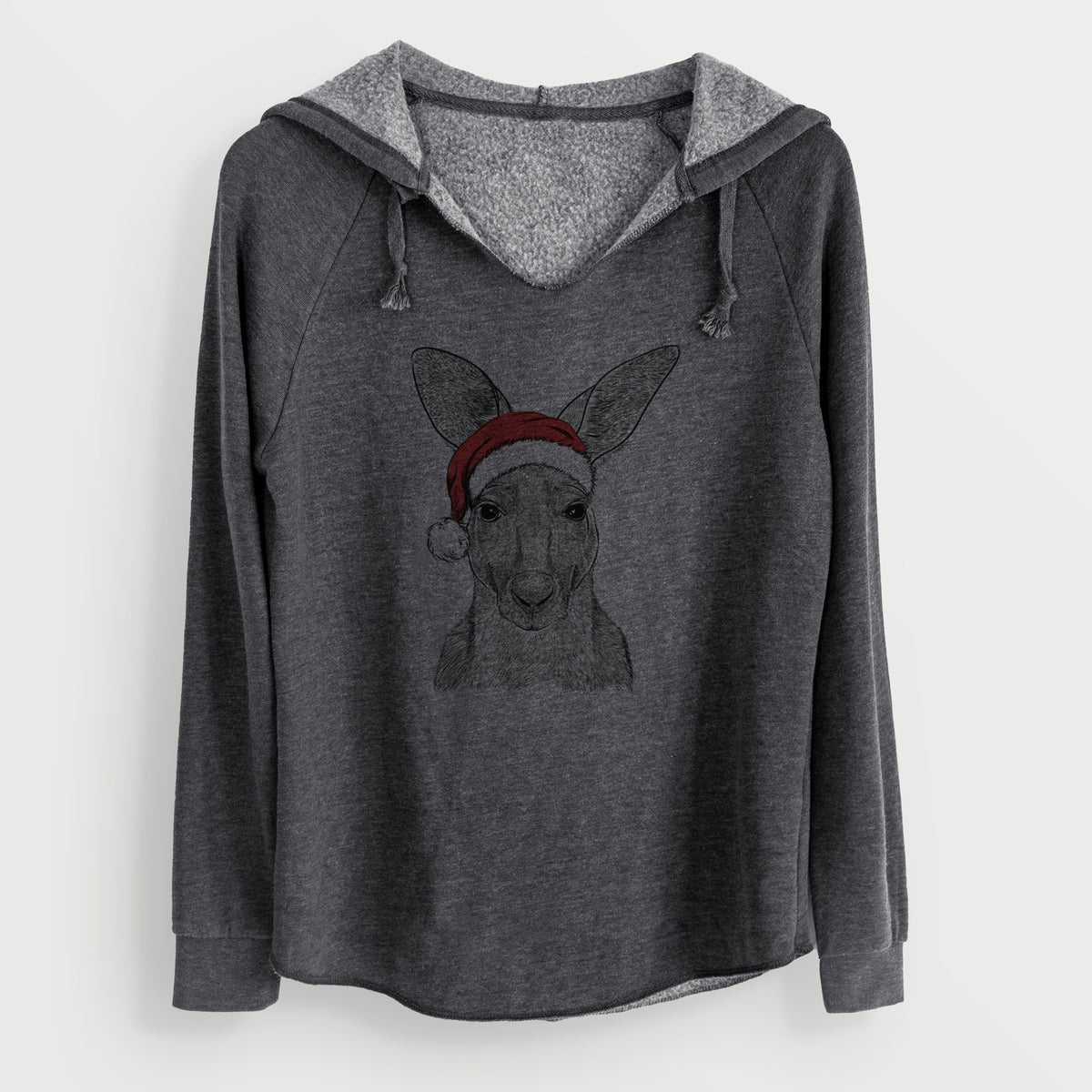 Santa Roger the Red Kangaroo - Cali Wave Hooded Sweatshirt
