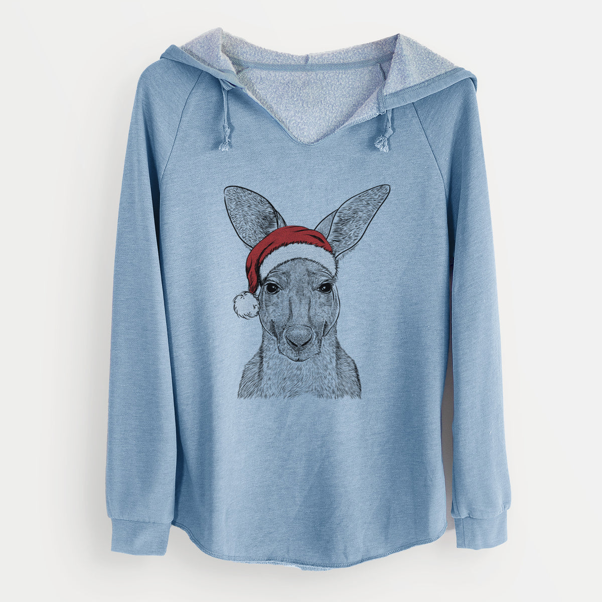Santa Roger the Red Kangaroo - Cali Wave Hooded Sweatshirt