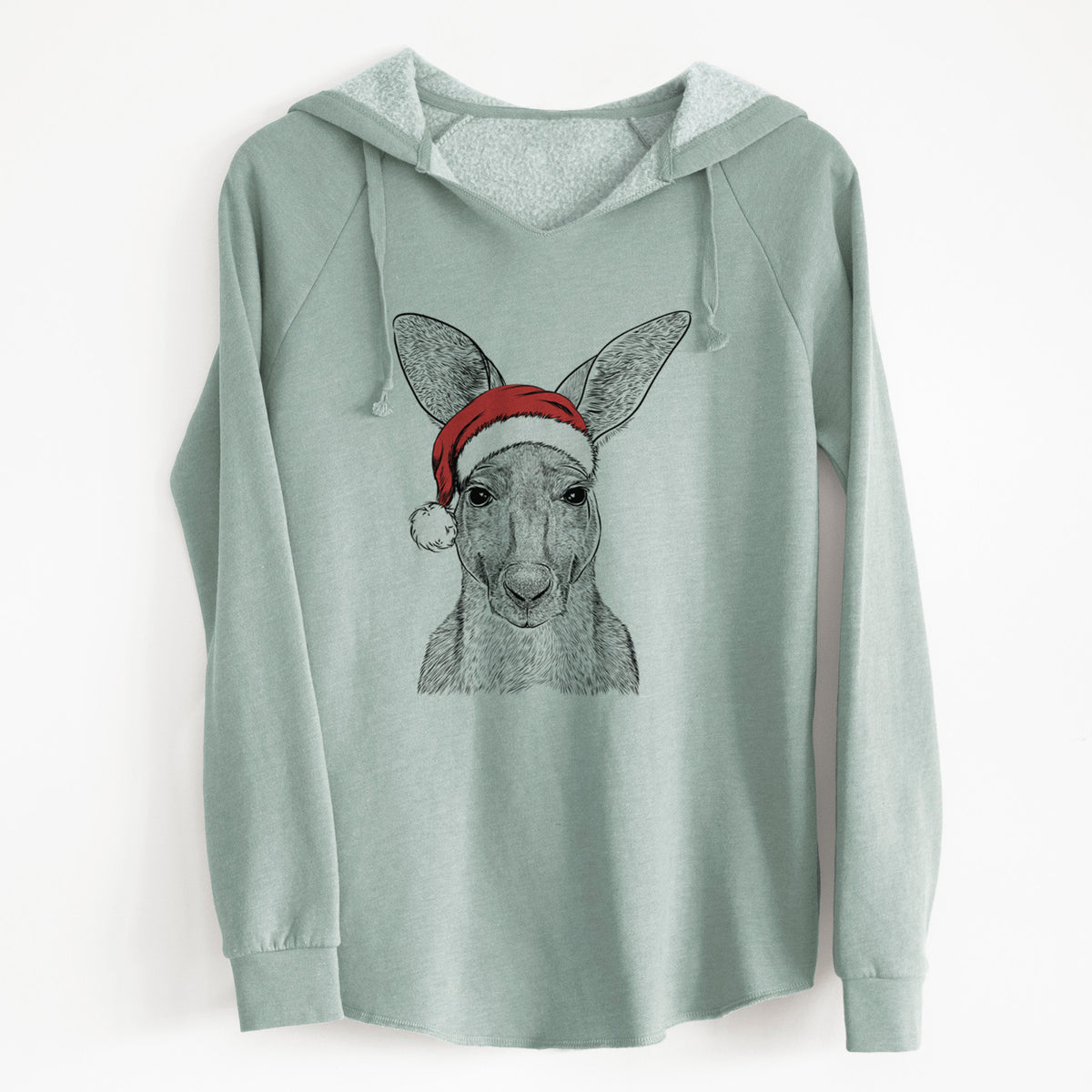 Santa Roger the Red Kangaroo - Cali Wave Hooded Sweatshirt