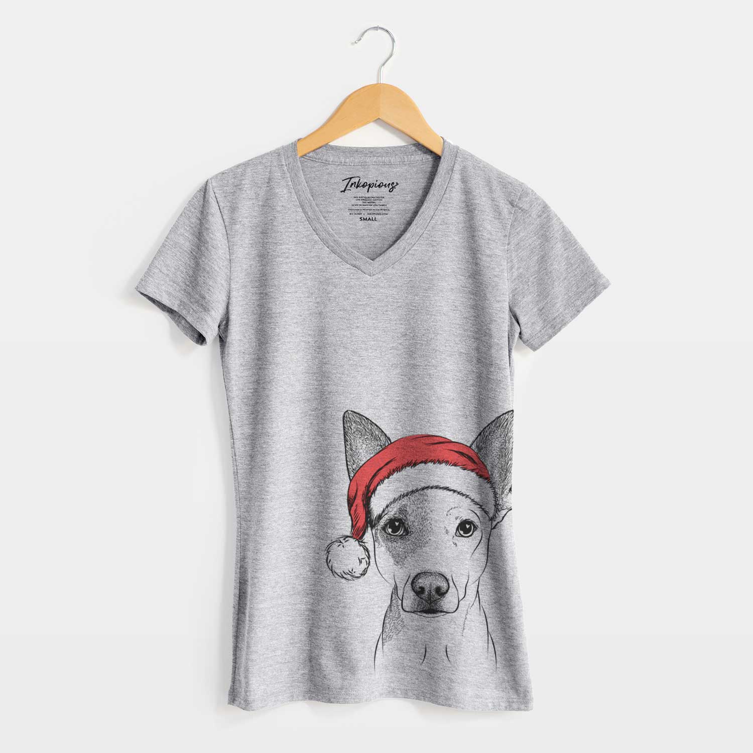 Santa Roo the Mixed Breed - Women's V-neck Shirt