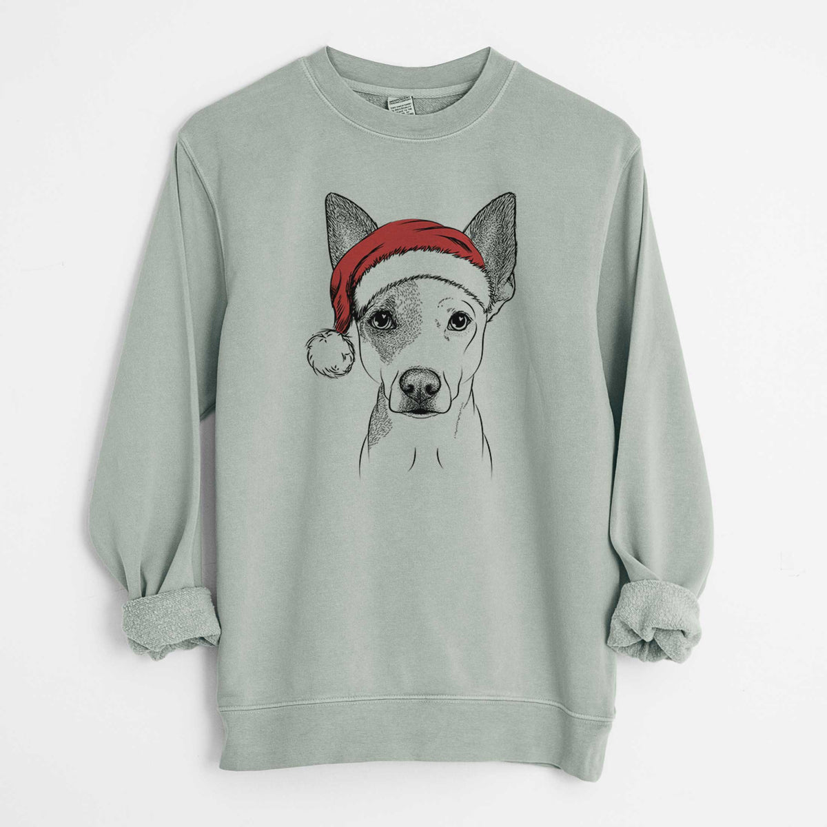 Santa Roo the Mixed Breed - Unisex Pigment Dyed Crew Sweatshirt