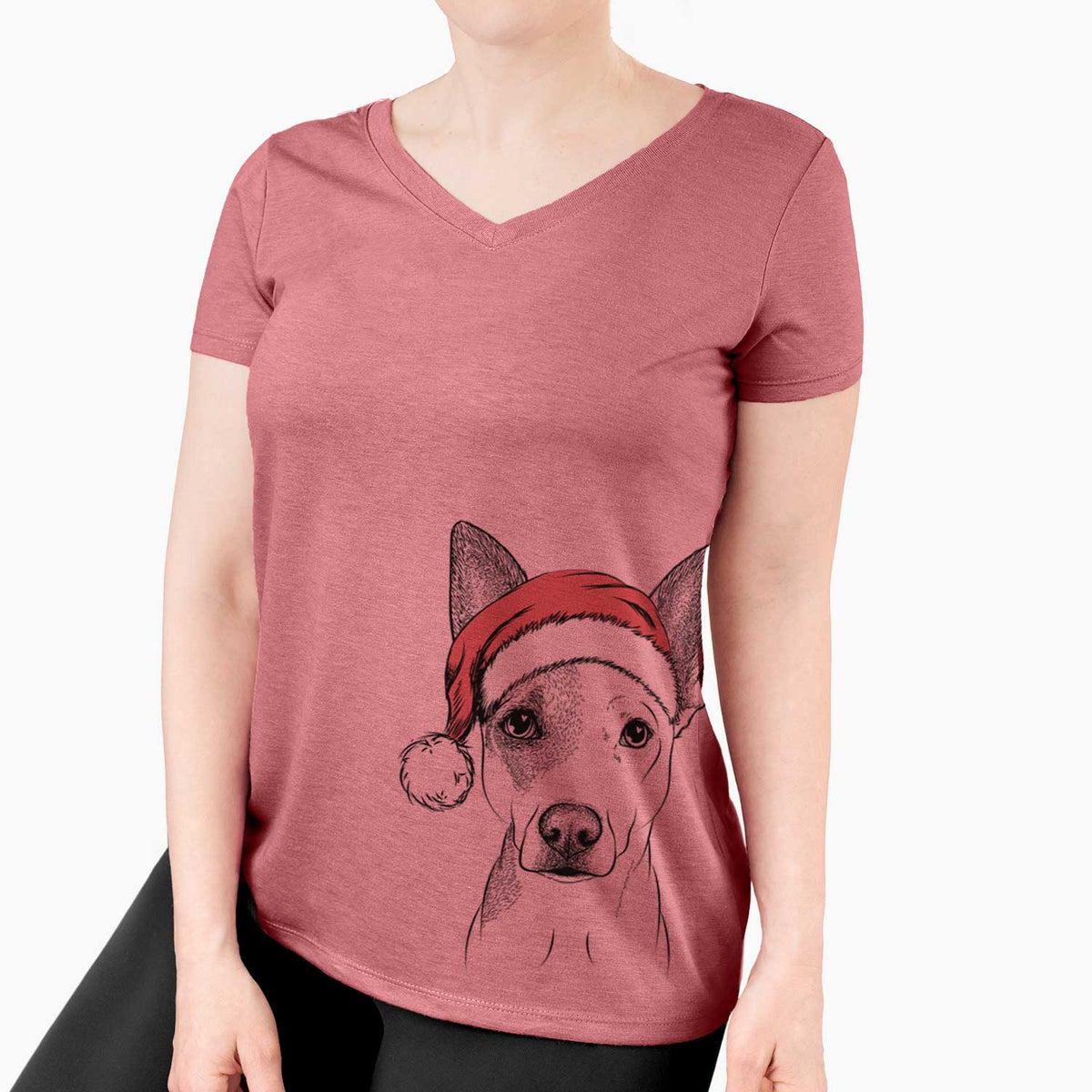Santa Roo the Mixed Breed - Women's V-neck Shirt