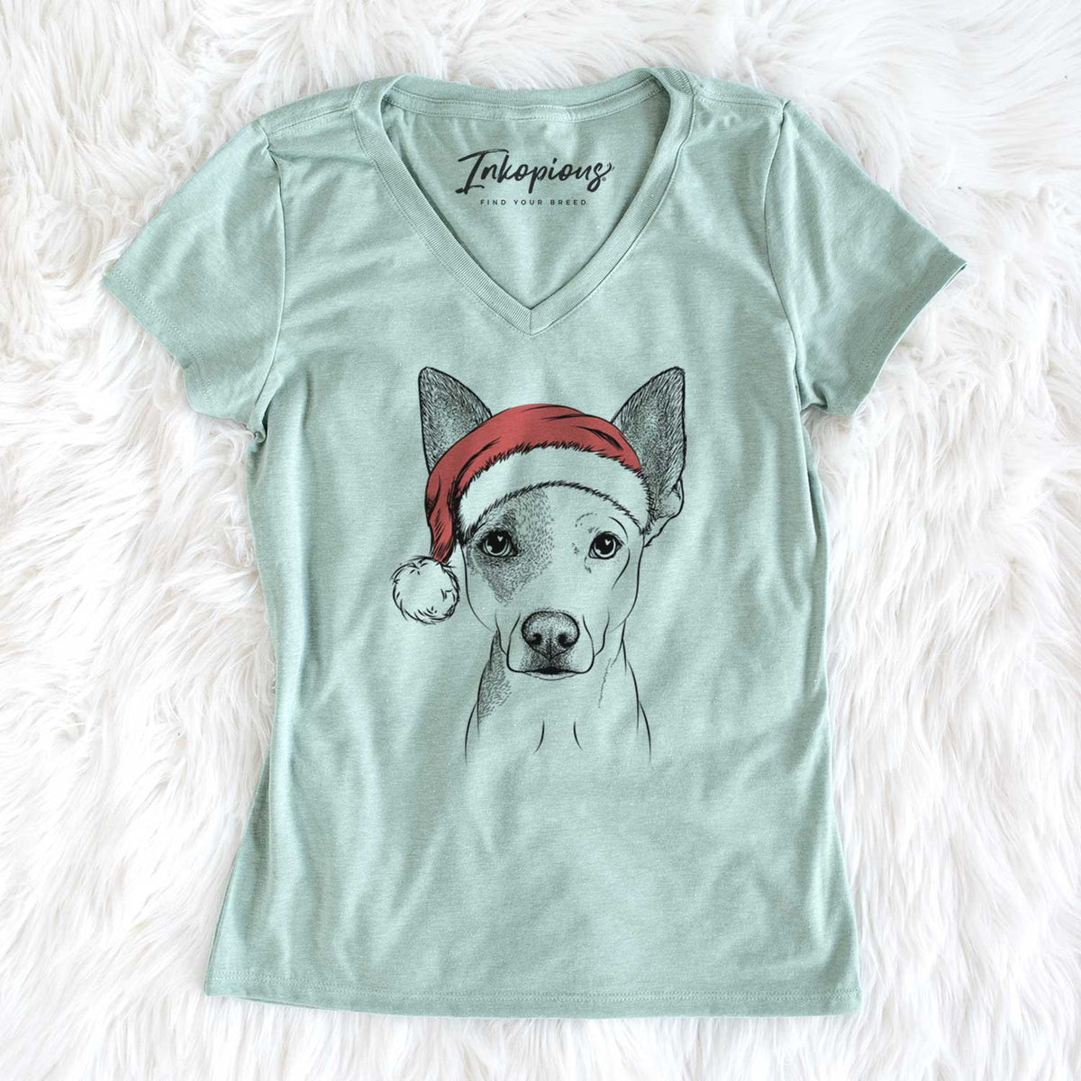 Santa Roo the Mixed Breed - Women's V-neck Shirt