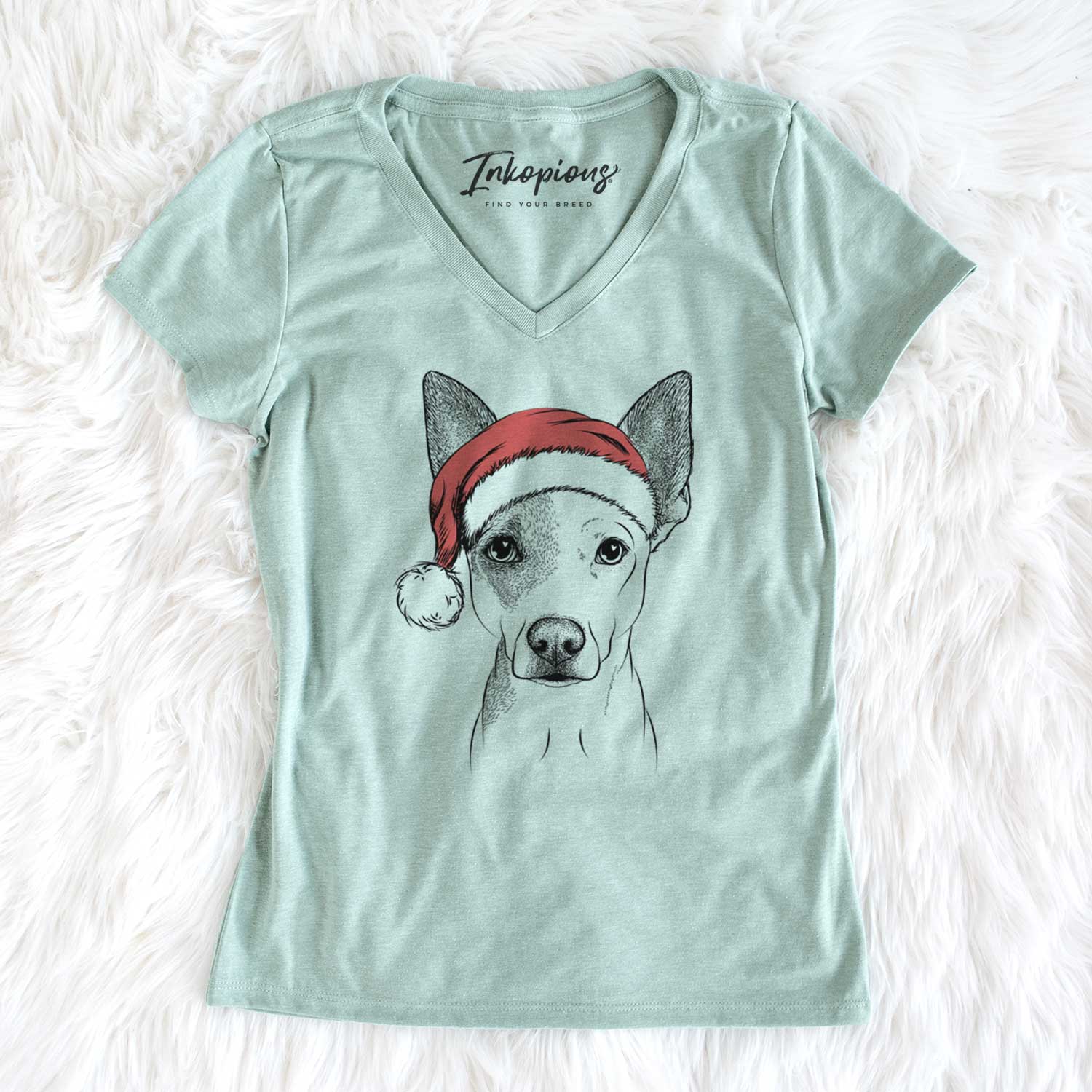 Santa Roo the Mixed Breed - Women's V-neck Shirt