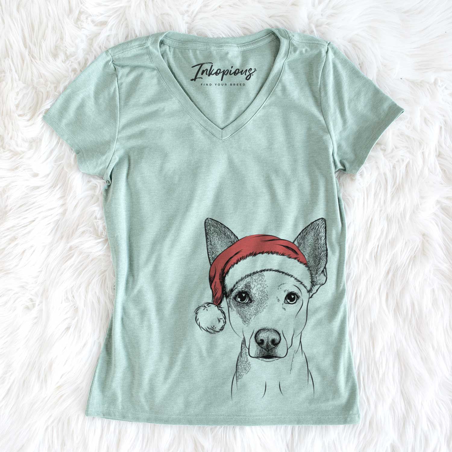 Santa Roo the Mixed Breed - Women's V-neck Shirt