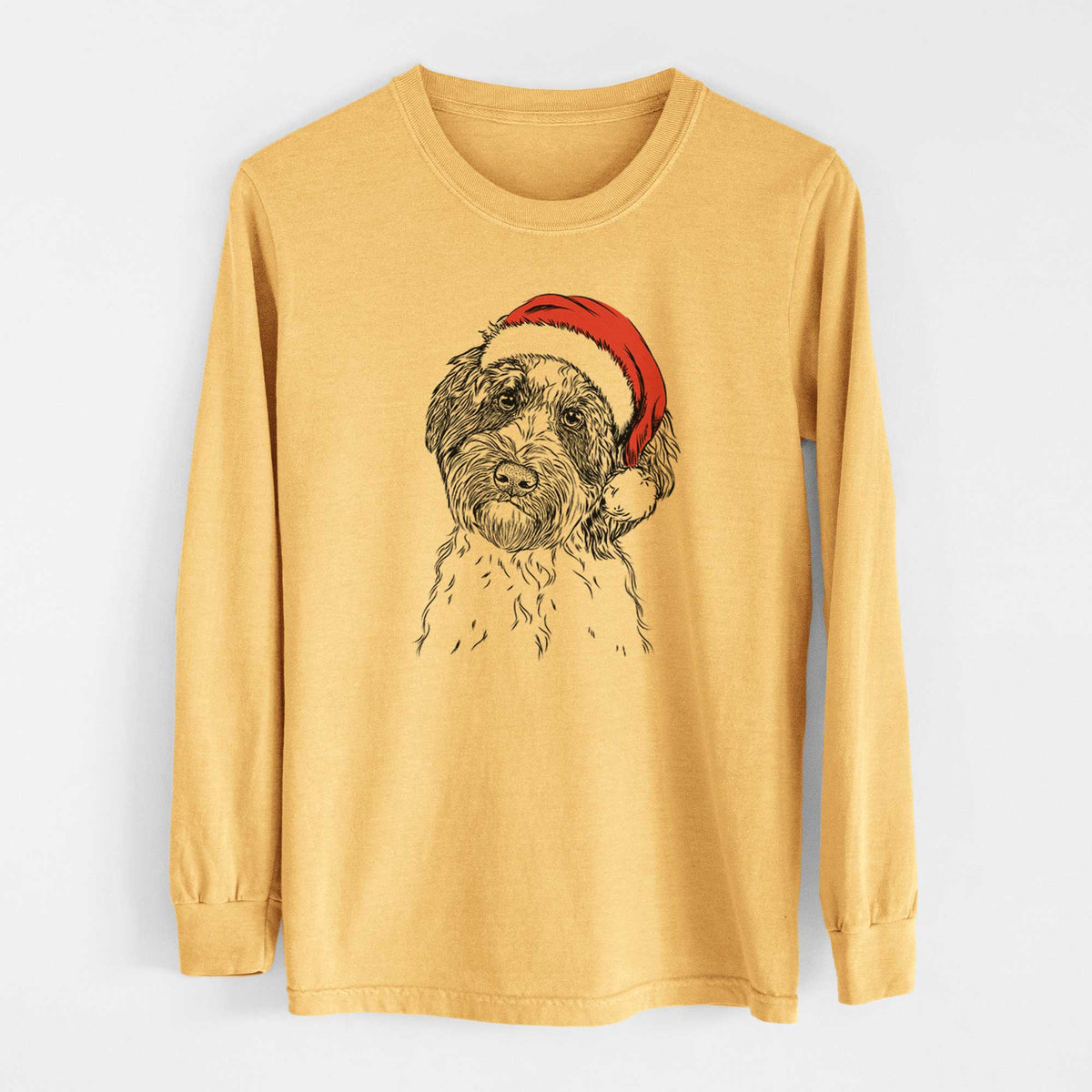 Santa Rooney the Aussiedoodle - Heavyweight 100% Cotton Long Sleeve