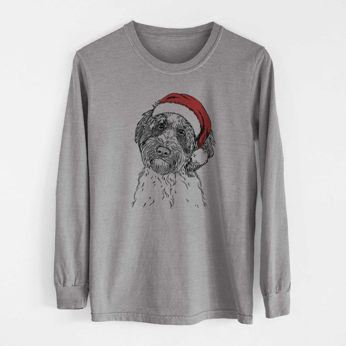 Santa Rooney the Aussiedoodle - Heavyweight 100% Cotton Long Sleeve
