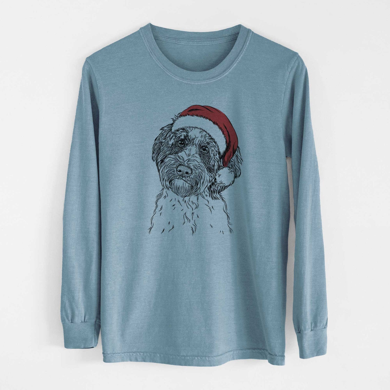 Santa Rooney the Aussiedoodle - Heavyweight 100% Cotton Long Sleeve