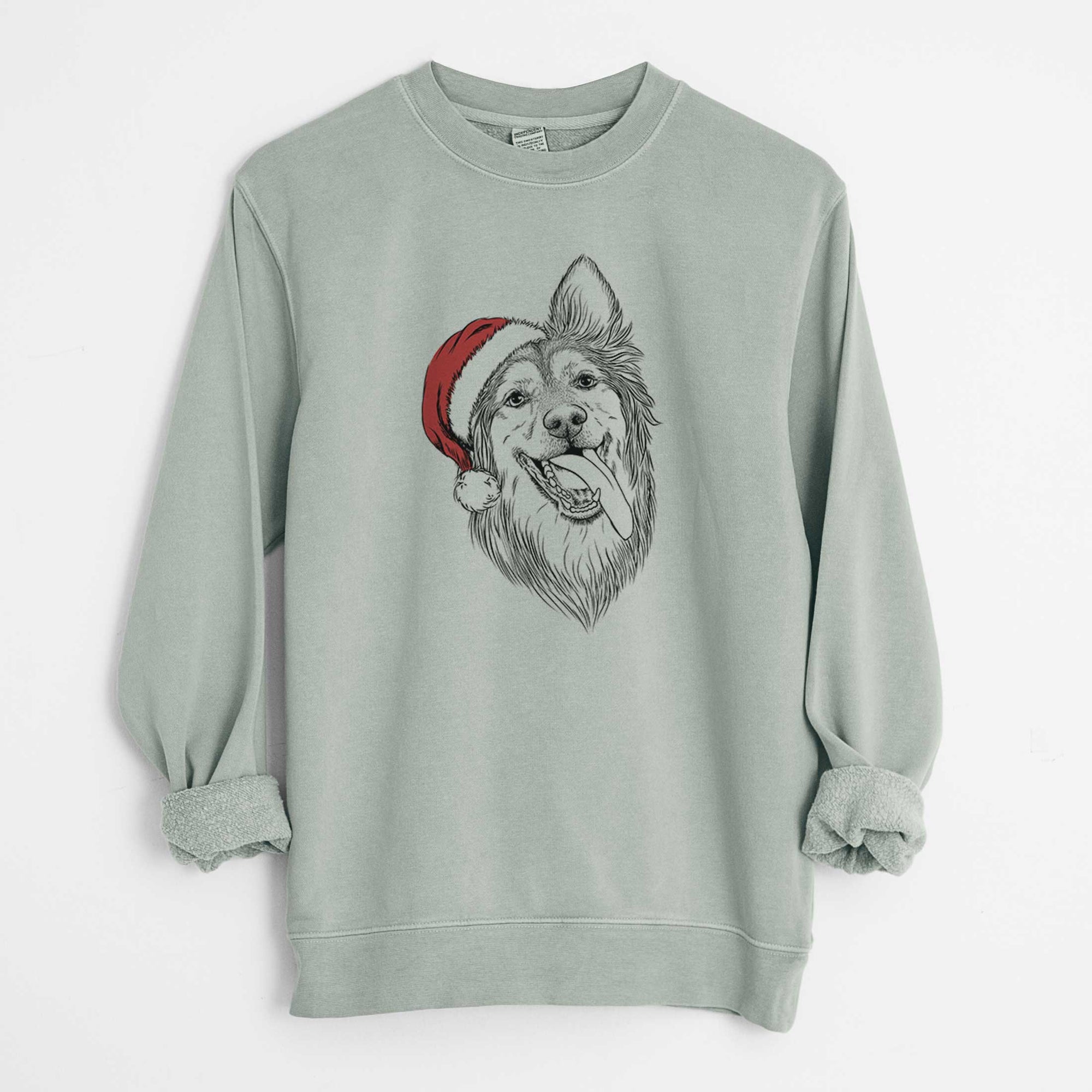 Santa Rosalie the German Shepherd Mix - Unisex Pigment Dyed Crew Sweatshirt