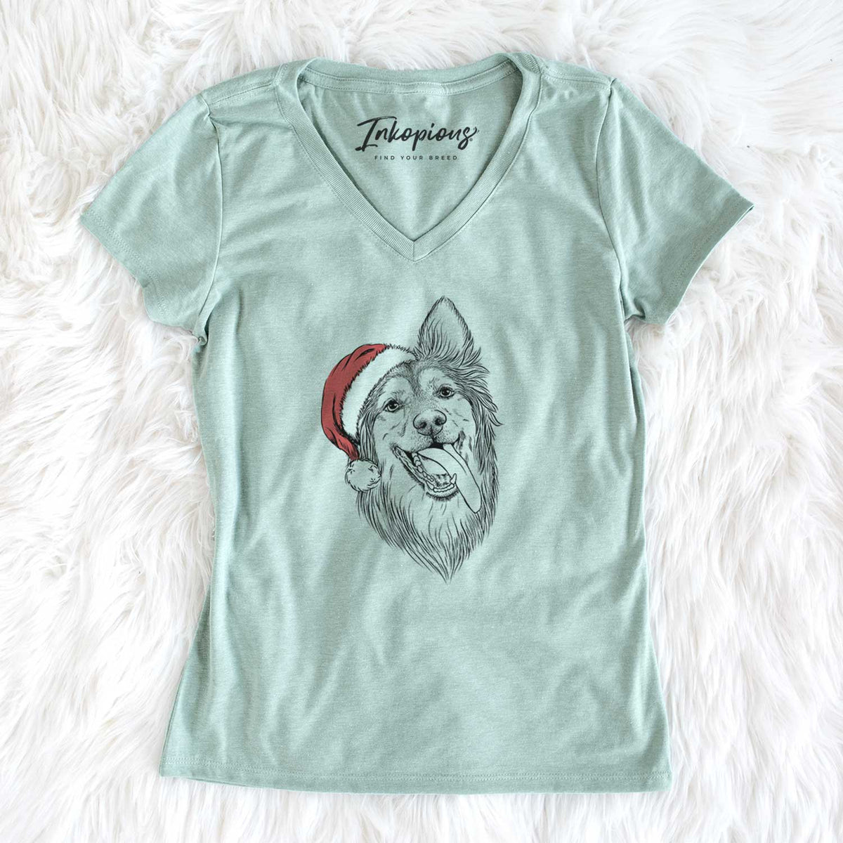 Santa Rosalie the German Shepherd Mix - Women's V-neck Shirt