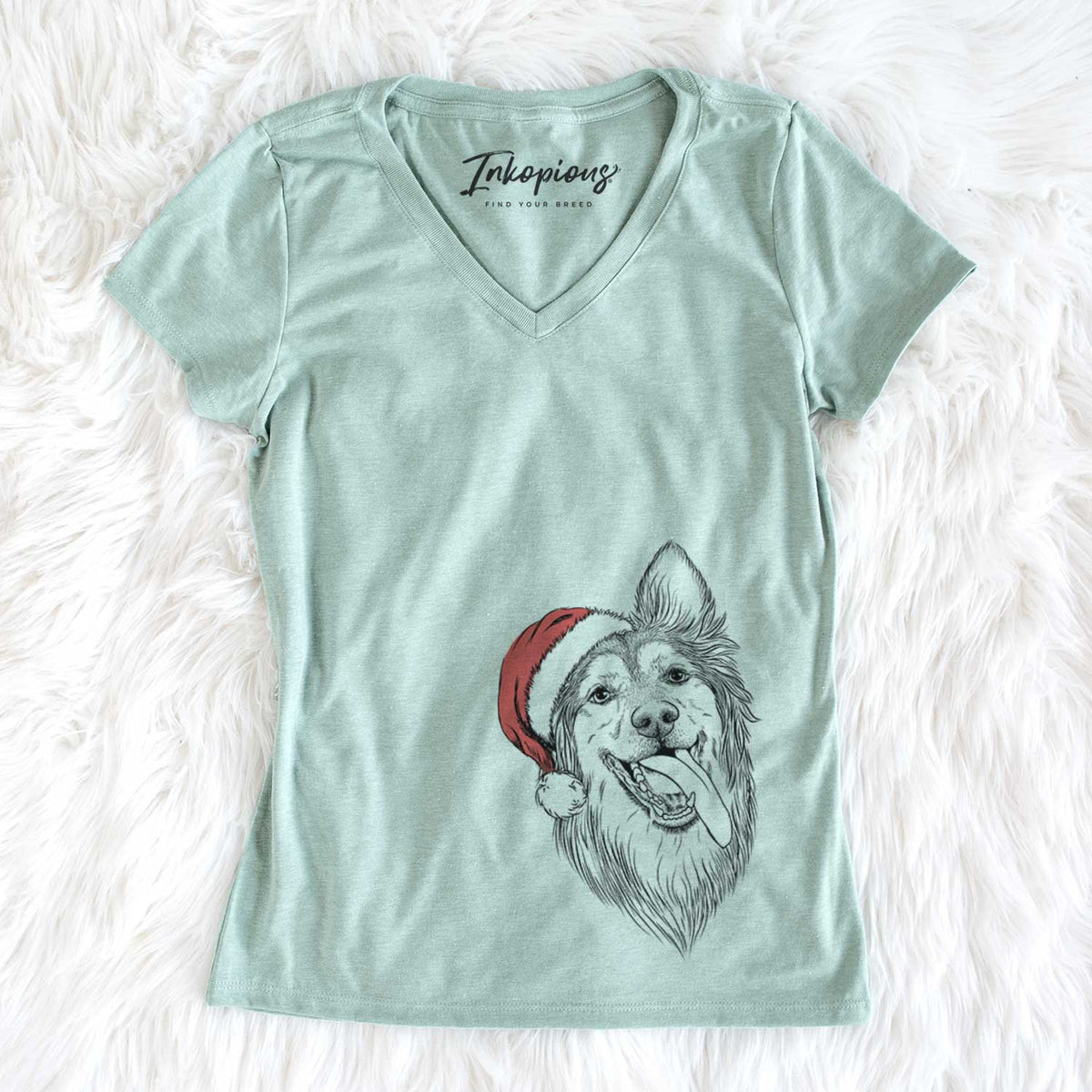 Santa Rosalie the German Shepherd Mix - Women&#39;s V-neck Shirt