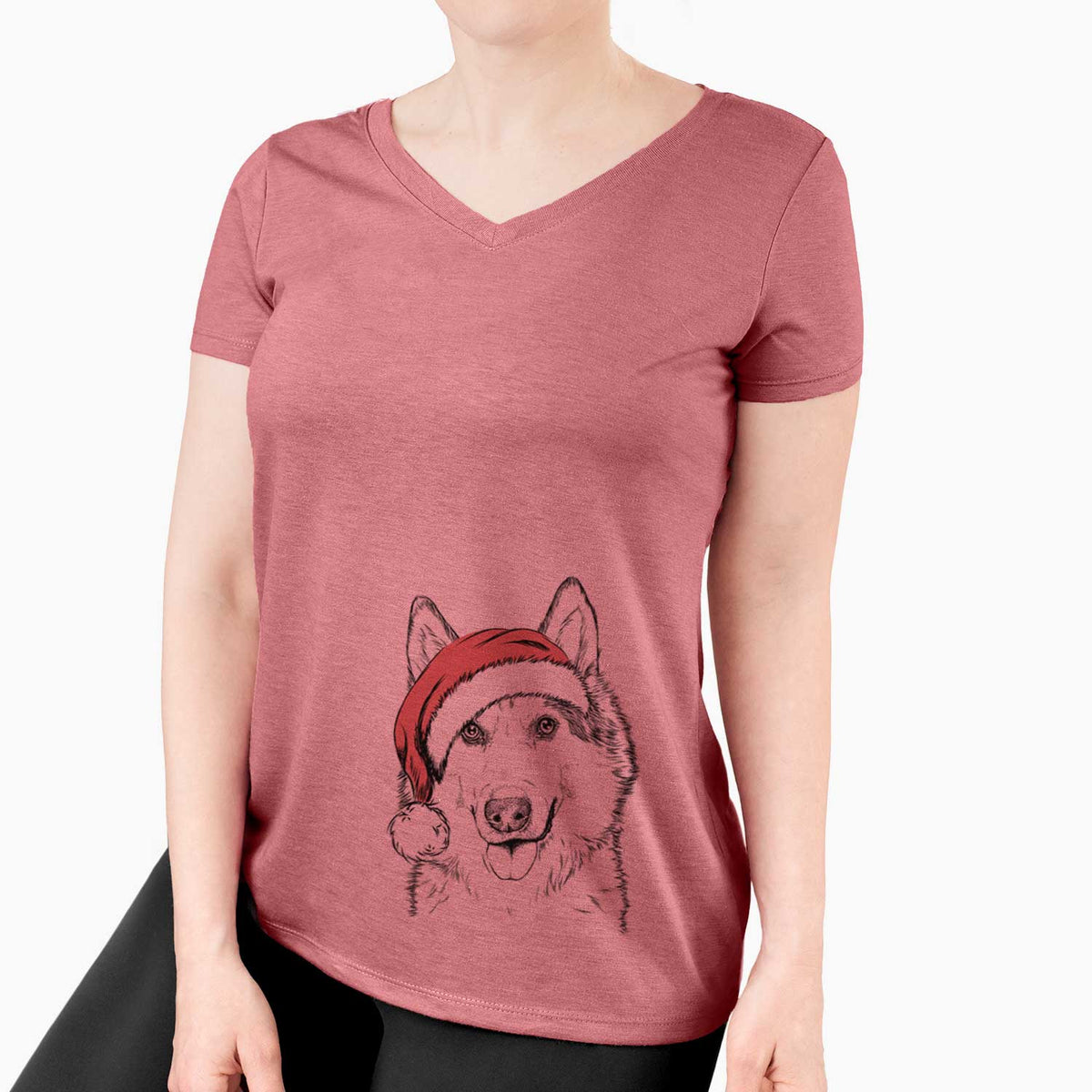 Santa Roshi the Mixed Breed - Women's V-neck Shirt