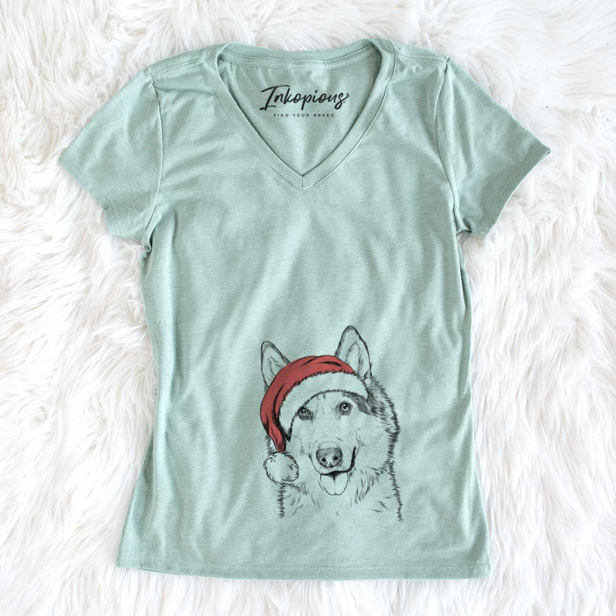 Santa Roshi the Mixed Breed - Women&#39;s V-neck Shirt