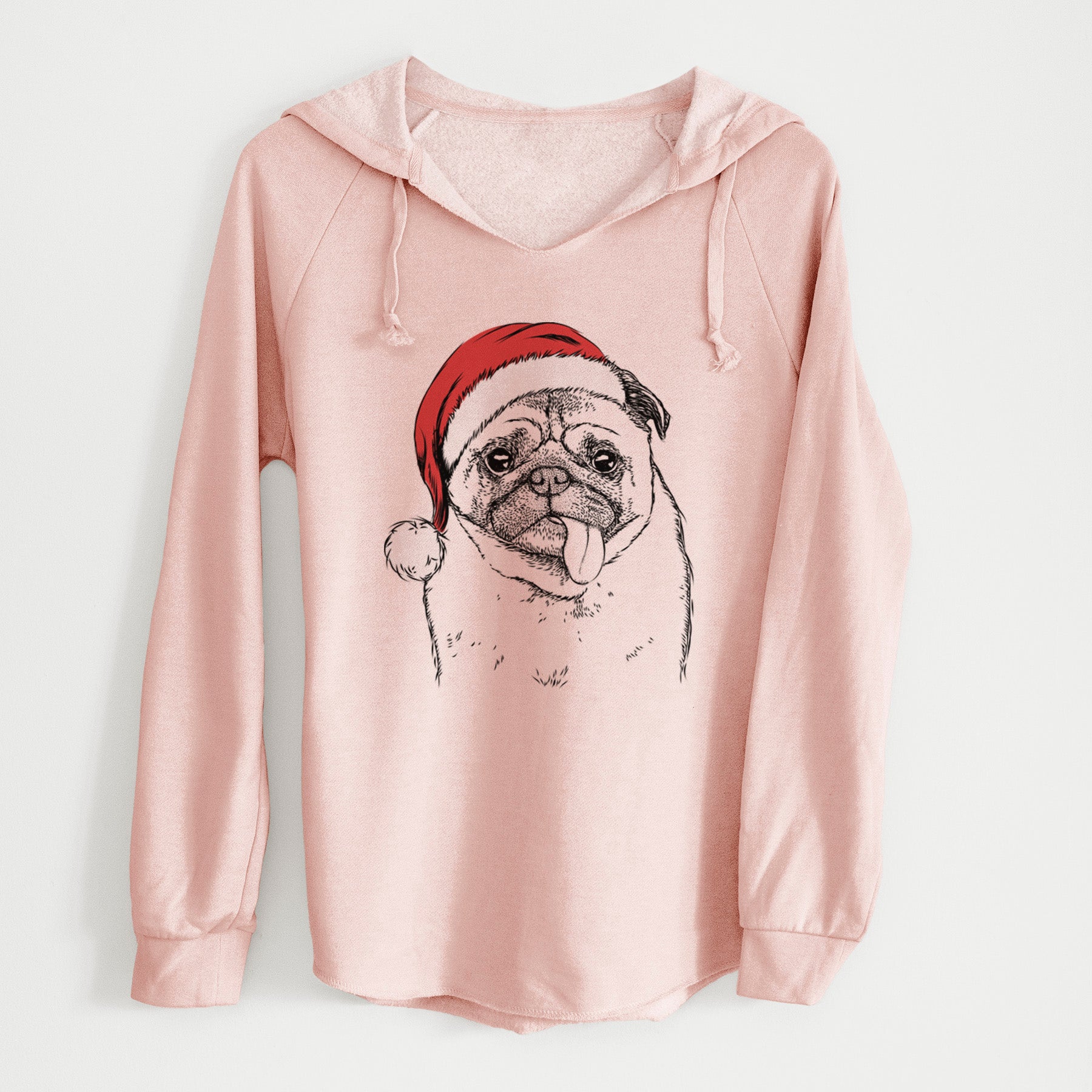 Santa Rosie the Pug - Cali Wave Hooded Sweatshirt