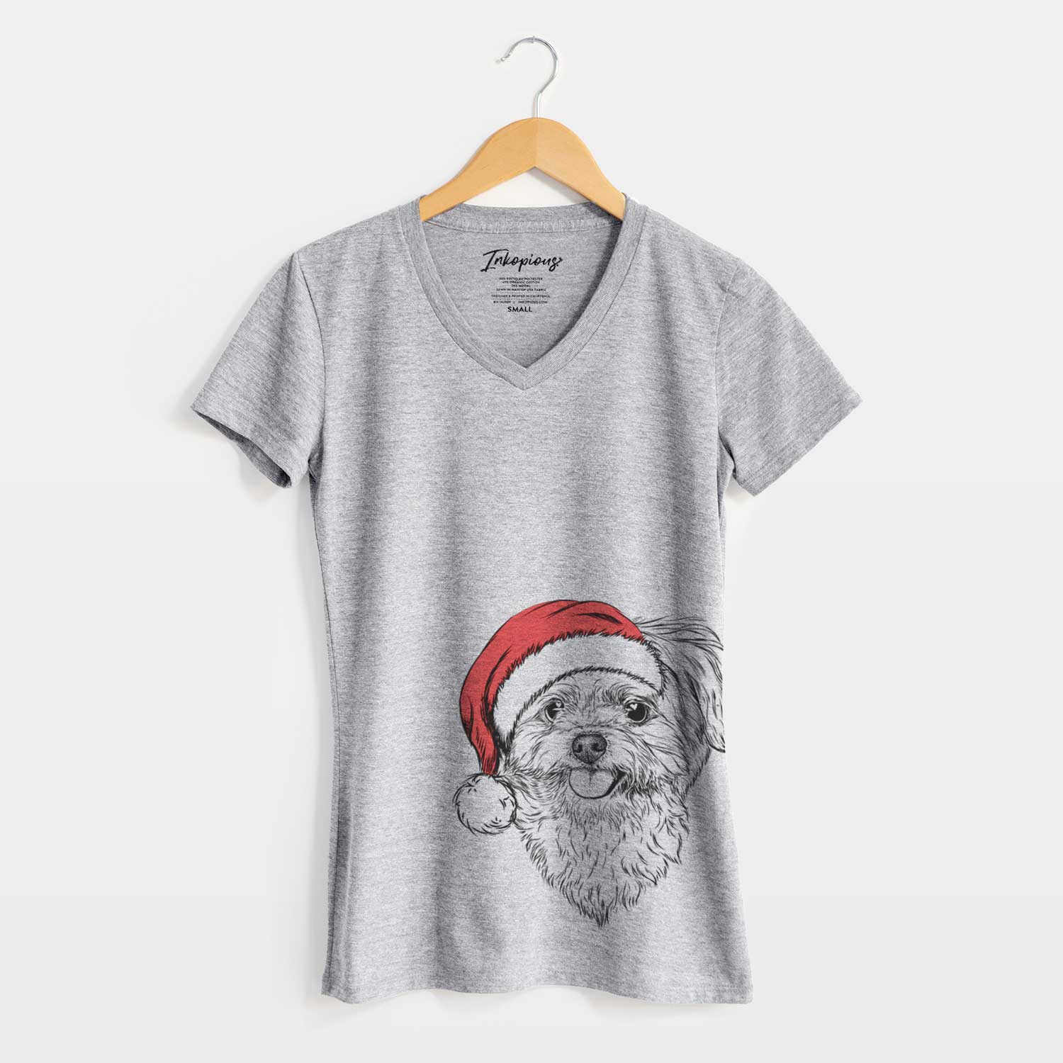 Santa Rosie the Maltipoo - Women's V-neck Shirt