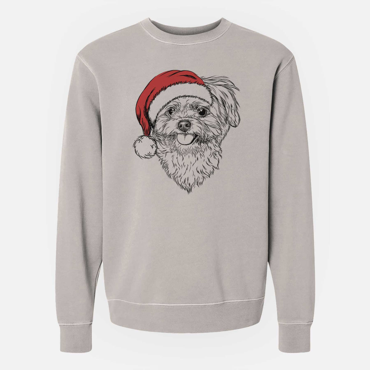 Santa Rosie the Maltipoo - Unisex Pigment Dyed Crew Sweatshirt
