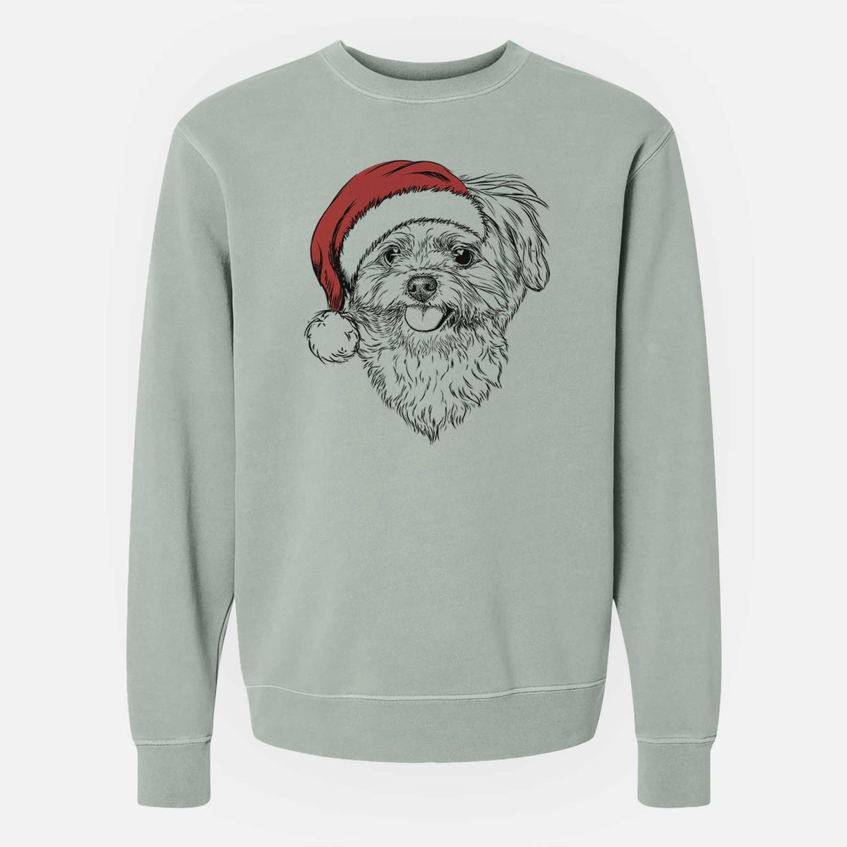 Santa Rosie the Maltipoo - Unisex Pigment Dyed Crew Sweatshirt