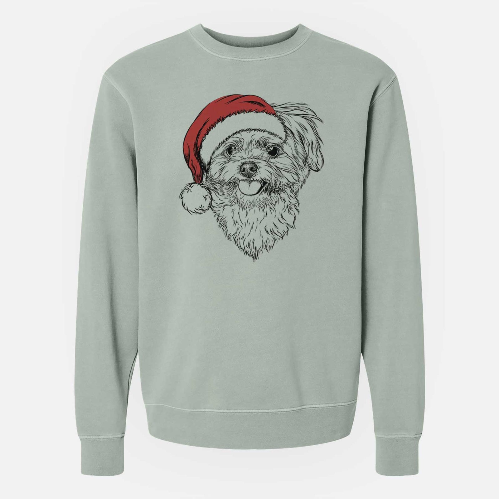 Santa Rosie the Maltipoo - Unisex Pigment Dyed Crew Sweatshirt
