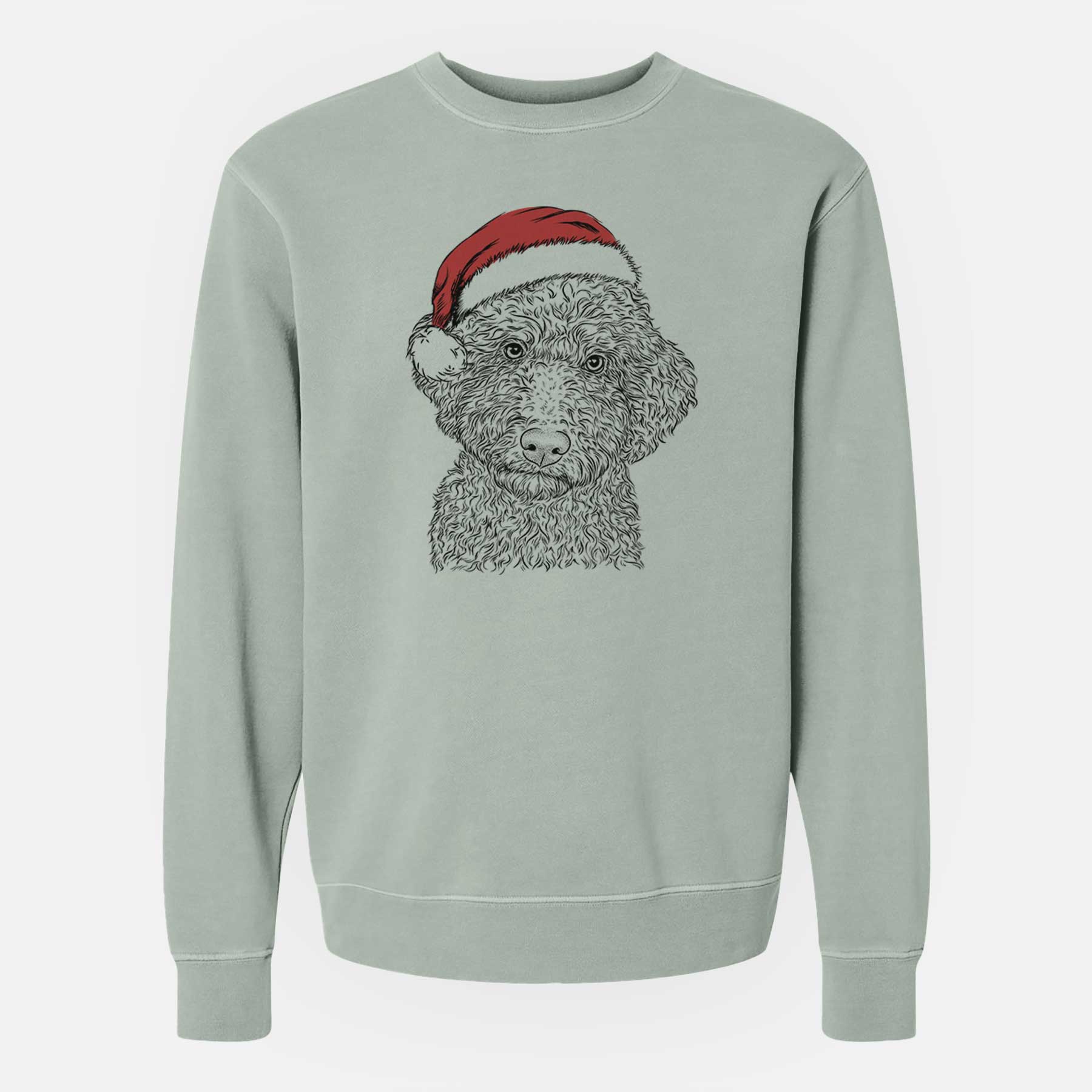 Santa Ross the Lagotto Romagnolo - Unisex Pigment Dyed Crew Sweatshirt