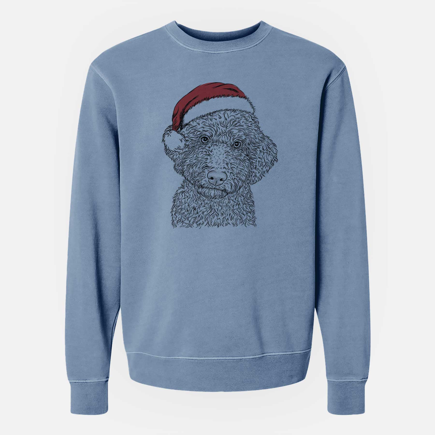 Santa Ross the Lagotto Romagnolo - Unisex Pigment Dyed Crew Sweatshirt