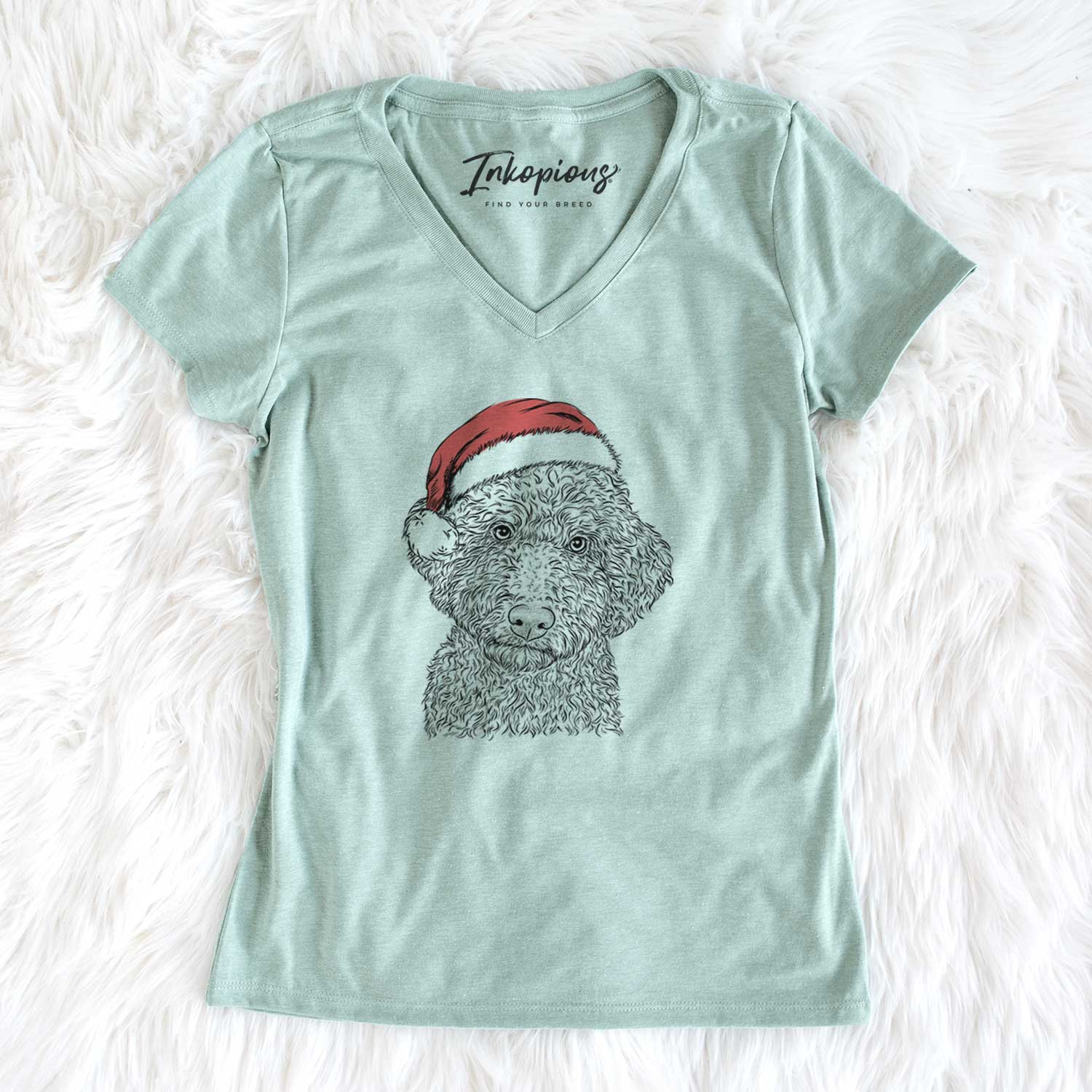 Santa Ross the Lagotto Romagnolo - Women's V-neck Shirt