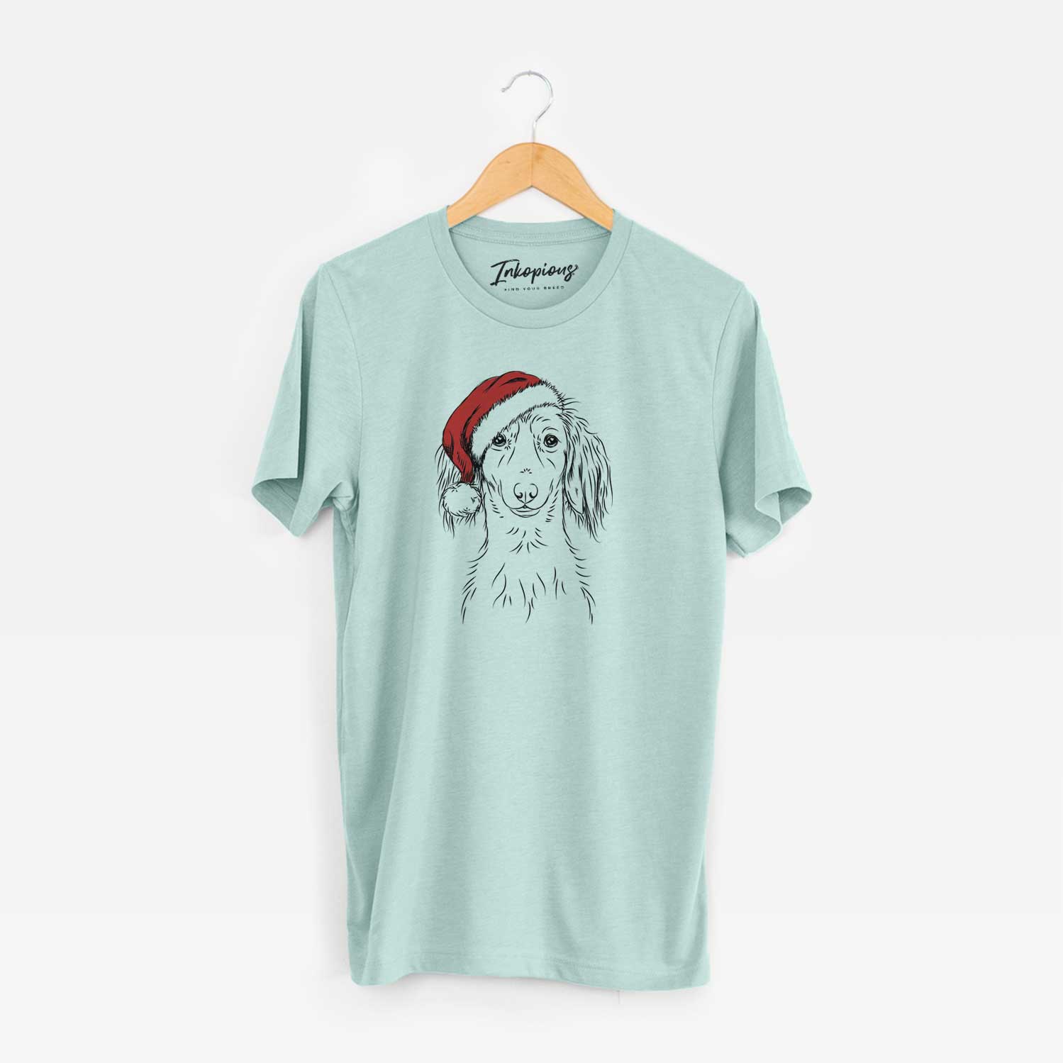 Santa Roux the Long Haired Dachshund - Unisex Crewneck