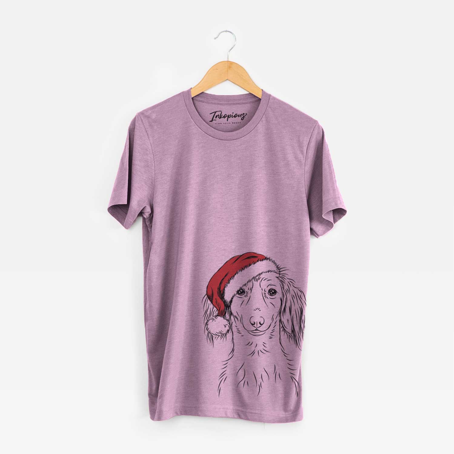 Santa Roux the Long Haired Dachshund - Unisex Crewneck