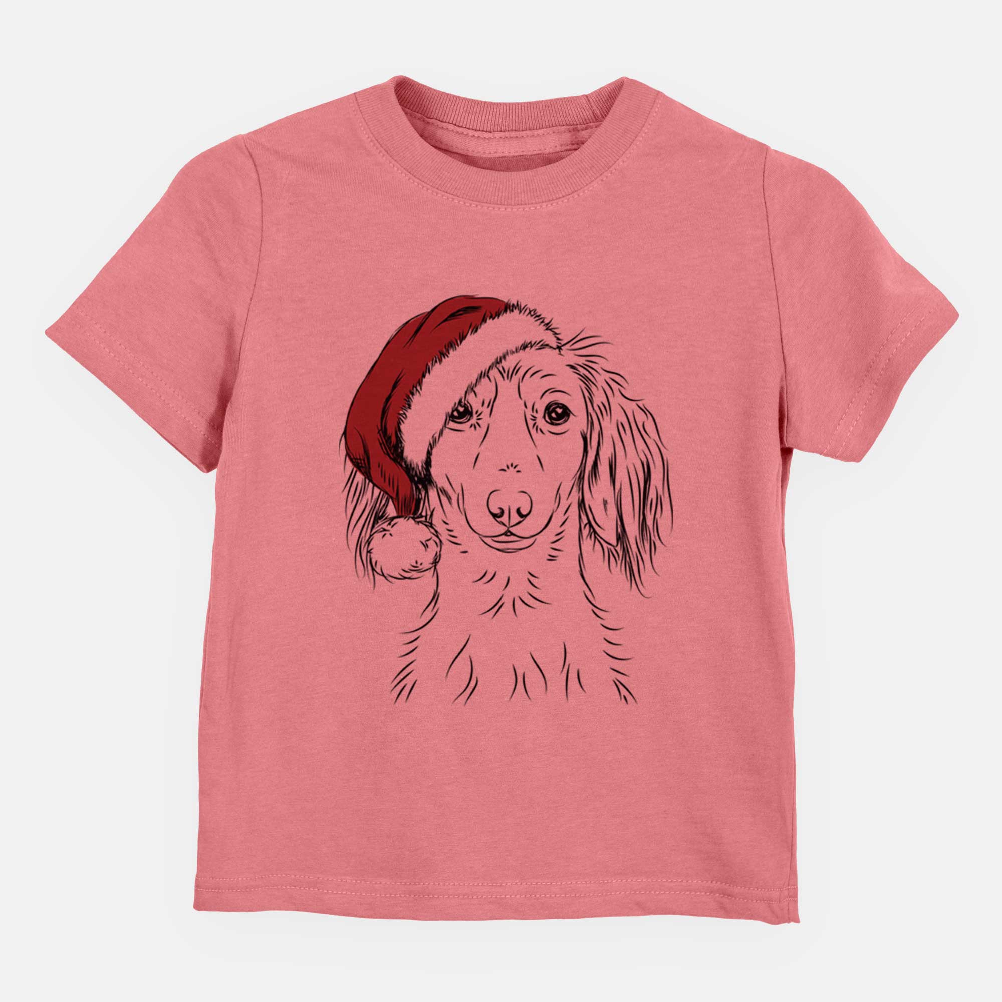 Santa Roux the Long Haired Dachshund - Kids/Youth/Toddler Shirt