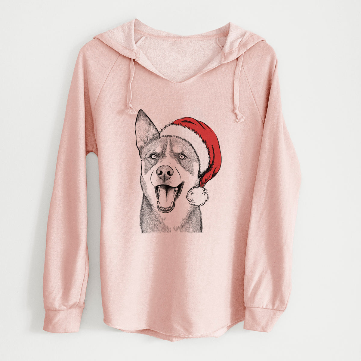 Santa Roux the Siberian Husky - Cali Wave Hooded Sweatshirt