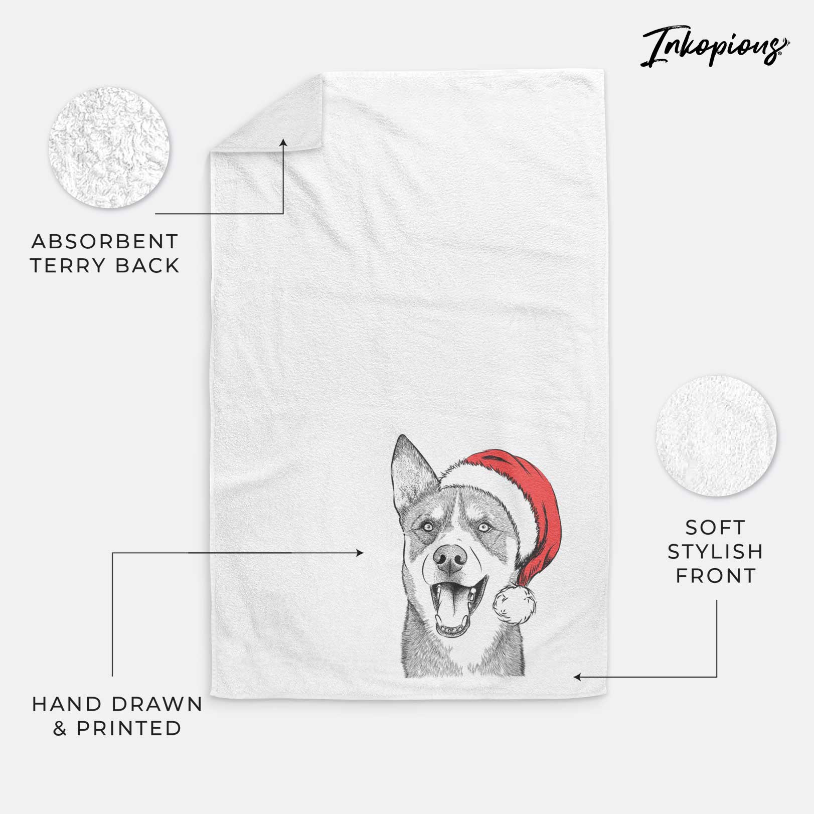 Roux the Siberian Husky Decorative Hand Towel