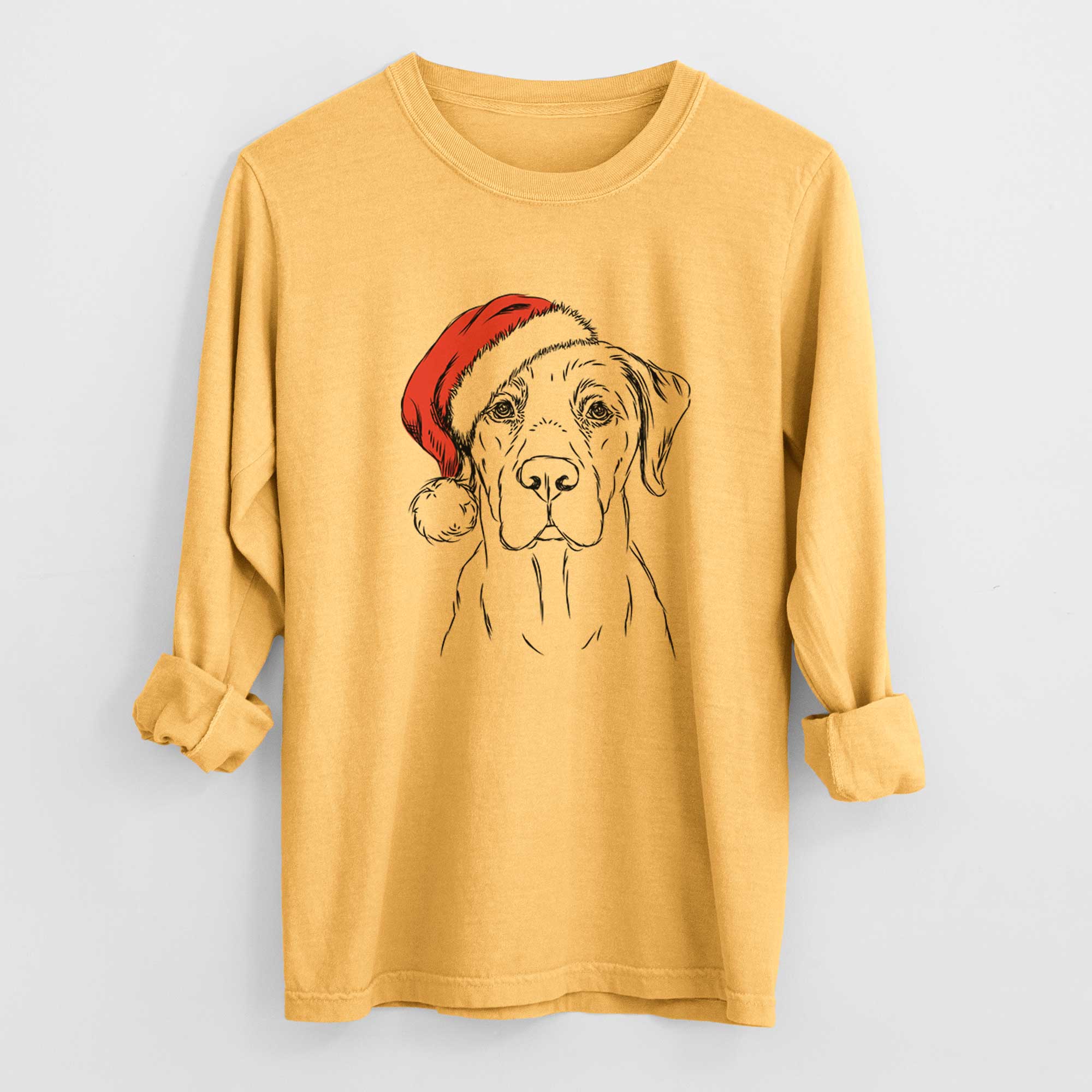 Santa Rowdy the Labrador Retriever - Heavyweight 100% Cotton Long Sleeve