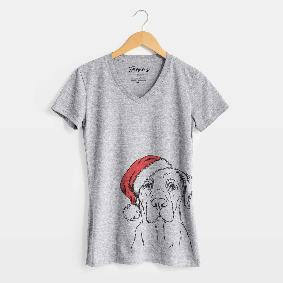 Santa Rowdy the Labrador Retriever - Women's V-neck Shirt