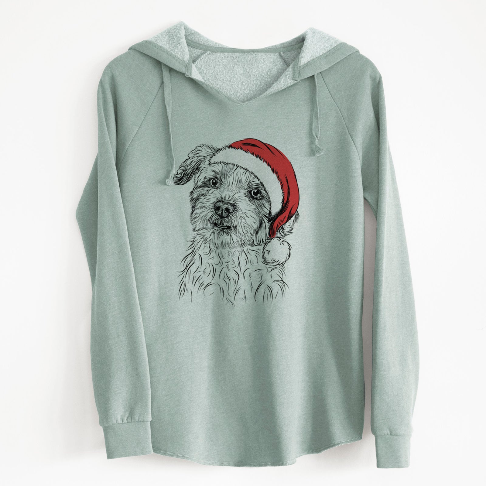 Santa Roxie the Schnauzer Shih Tzu Mix - Cali Wave Hooded Sweatshirt