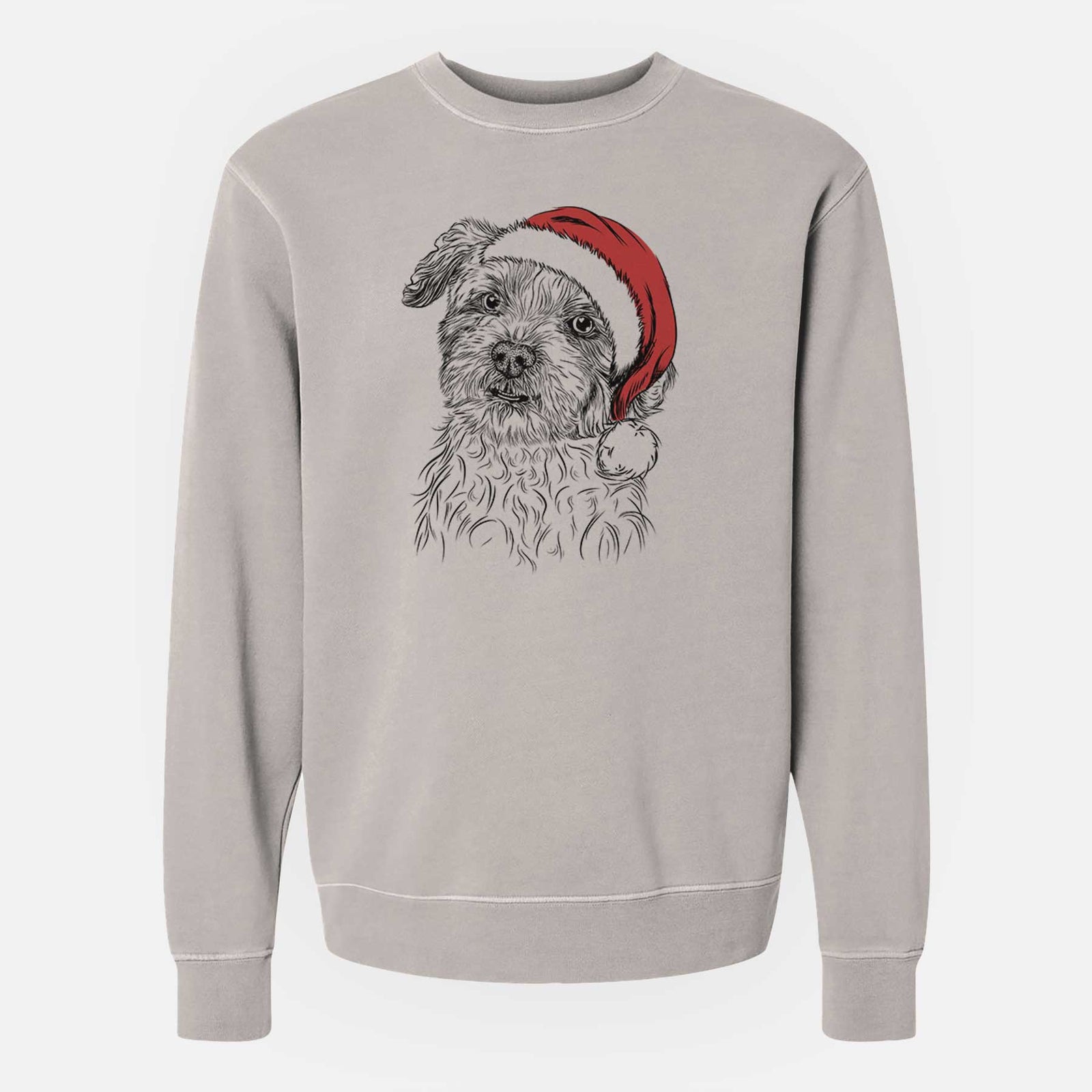 Santa Roxie the Schnauzer Shih Tzu Mix - Unisex Pigment Dyed Crew Sweatshirt