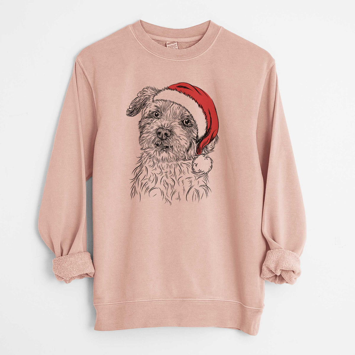 Santa Roxie the Schnauzer Shih Tzu Mix - Unisex Pigment Dyed Crew Sweatshirt