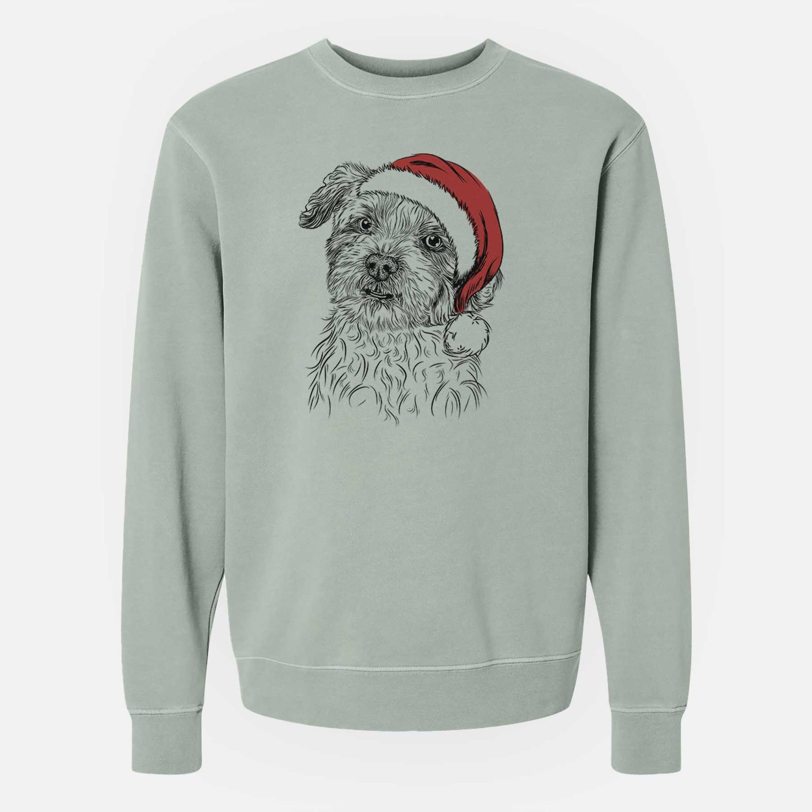 Santa Roxie the Schnauzer Shih Tzu Mix - Unisex Pigment Dyed Crew Sweatshirt