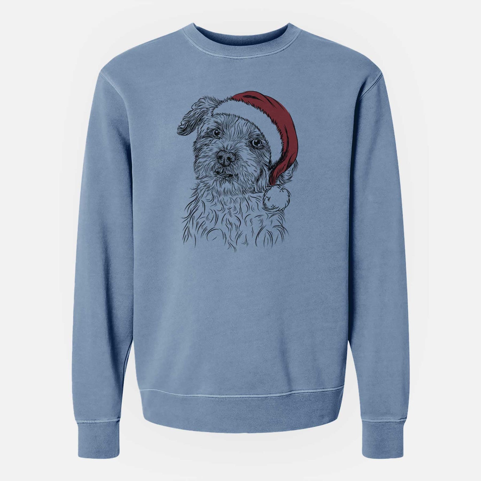 Santa Roxie the Schnauzer Shih Tzu Mix - Unisex Pigment Dyed Crew Sweatshirt