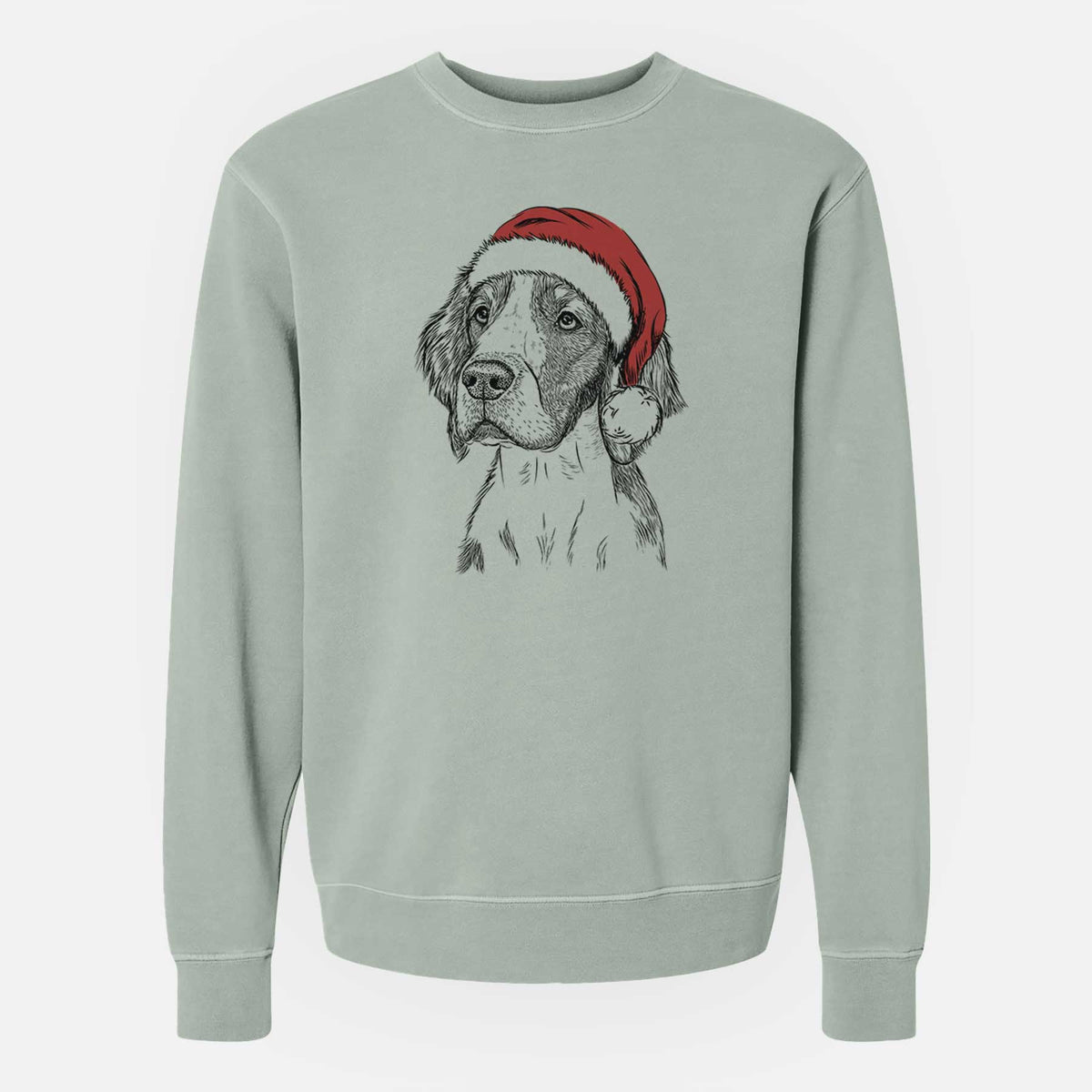 Santa Roxy the Welsh Springer Spaniel - Unisex Pigment Dyed Crew Sweatshirt