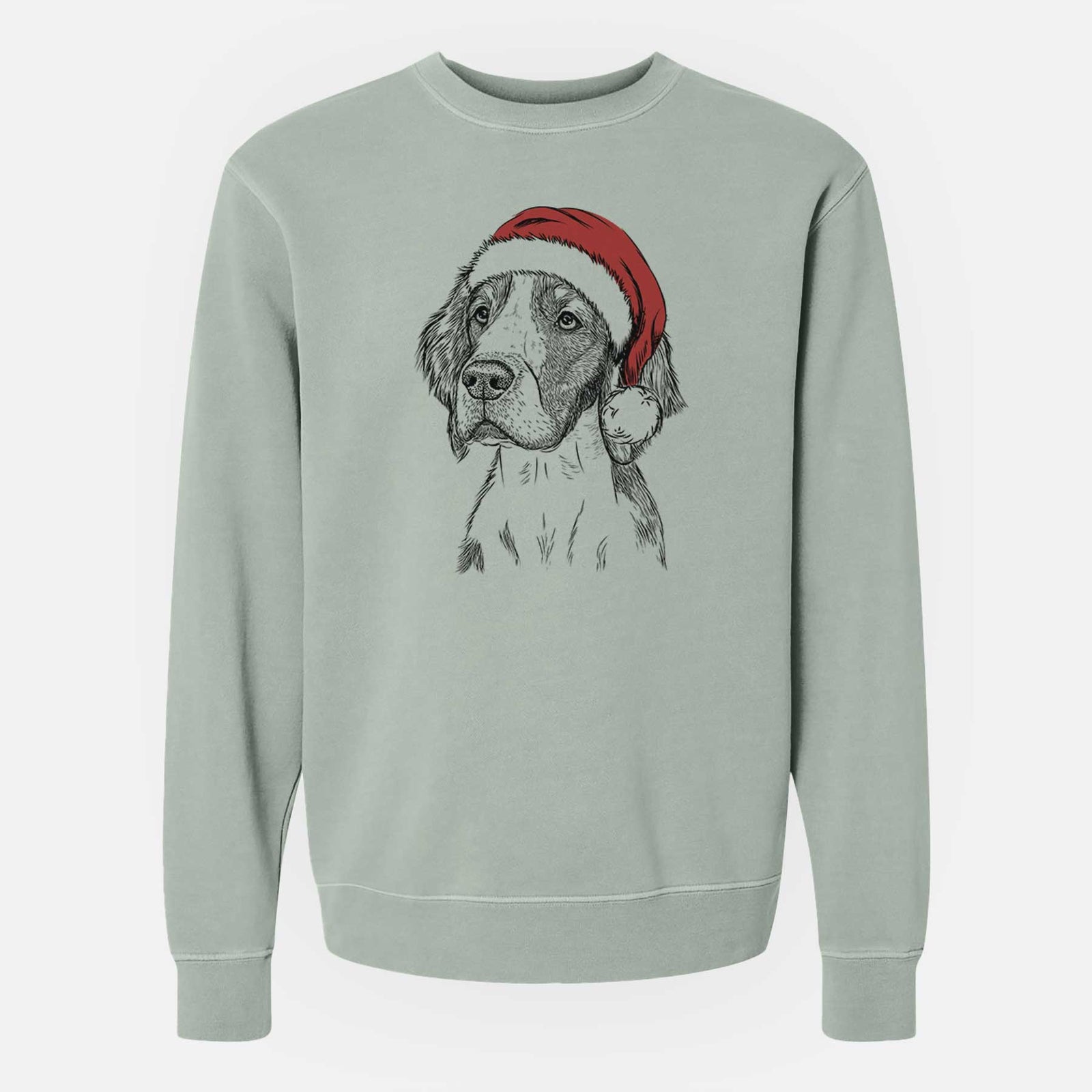 Santa Roxy the Welsh Springer Spaniel - Unisex Pigment Dyed Crew Sweatshirt