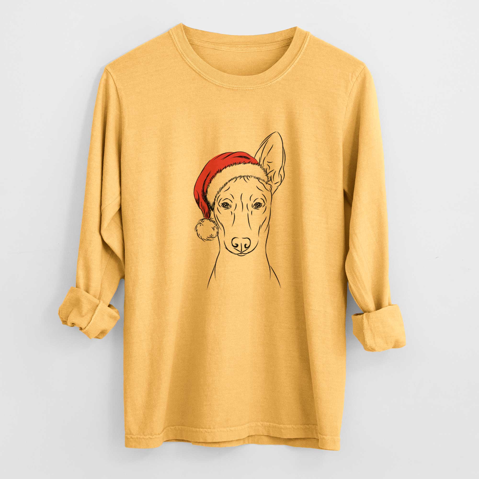 Santa Ruadh the Pharaoh Hound - Heavyweight 100% Cotton Long Sleeve