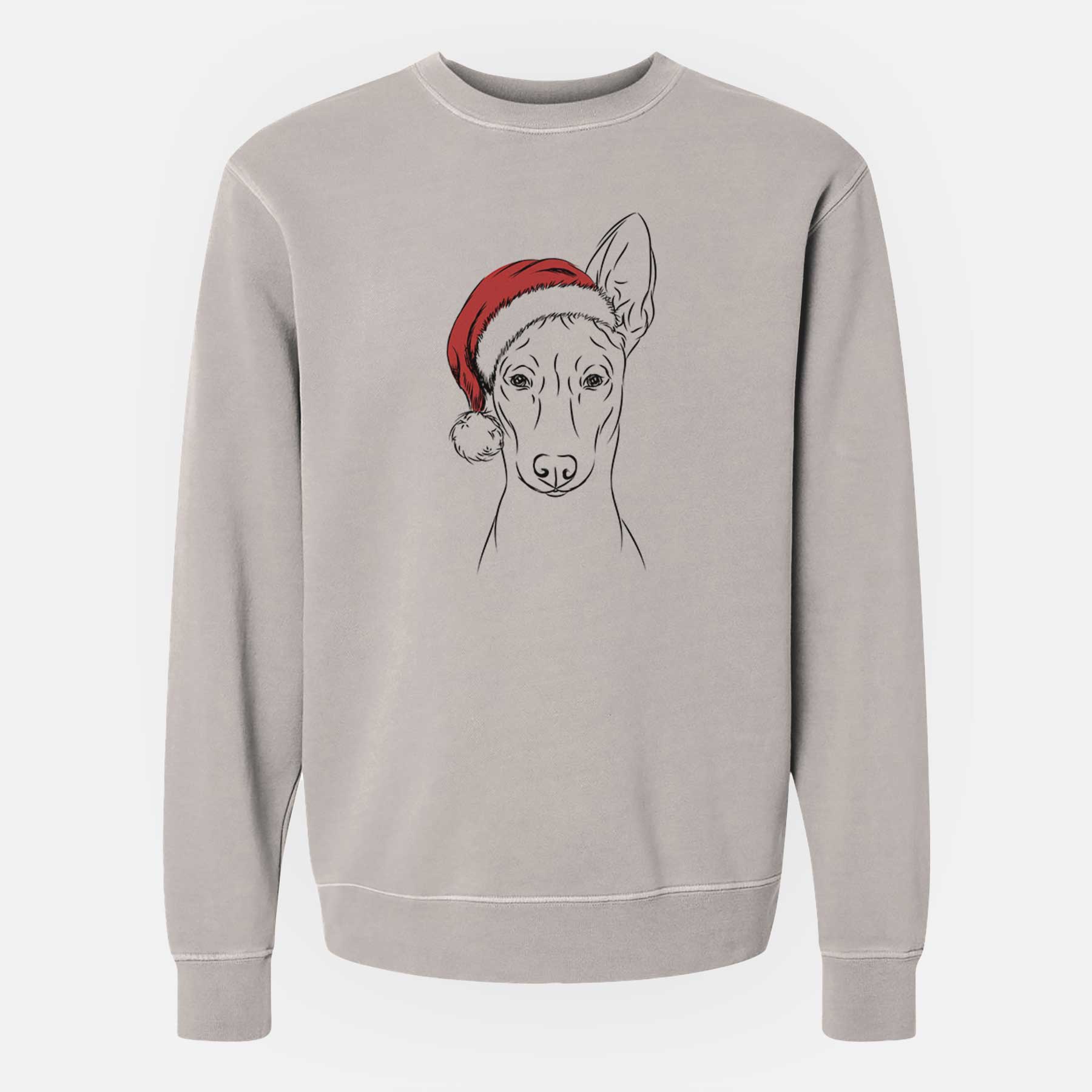 Santa Ruadh the Pharaoh Hound - Unisex Pigment Dyed Crew Sweatshirt