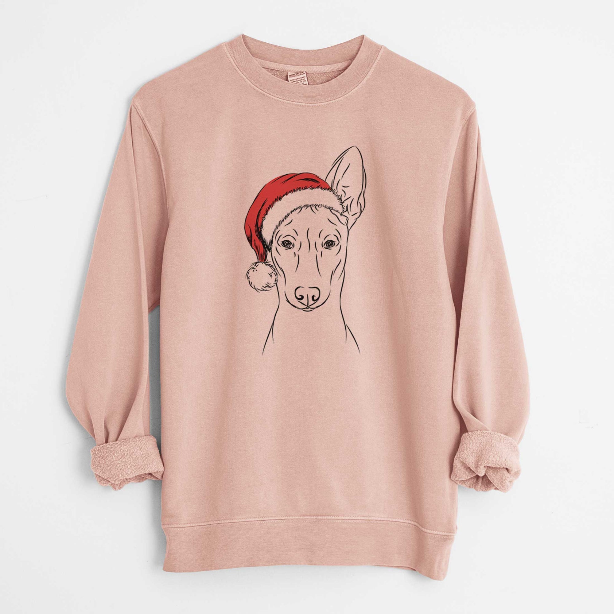 Santa Ruadh the Pharaoh Hound - Unisex Pigment Dyed Crew Sweatshirt